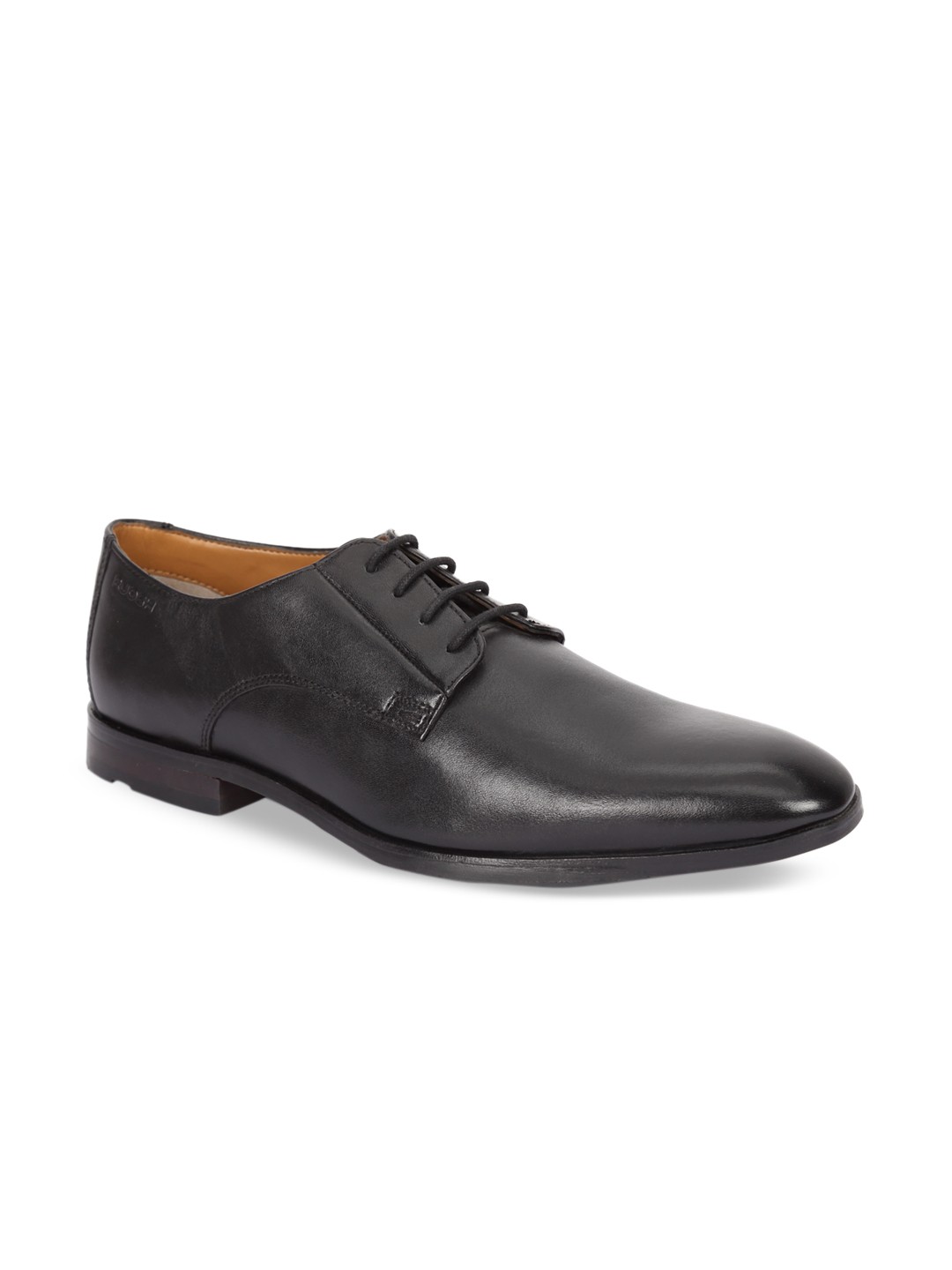 

Ruosh Men Black Solid Leather Formal Colombo Derbys