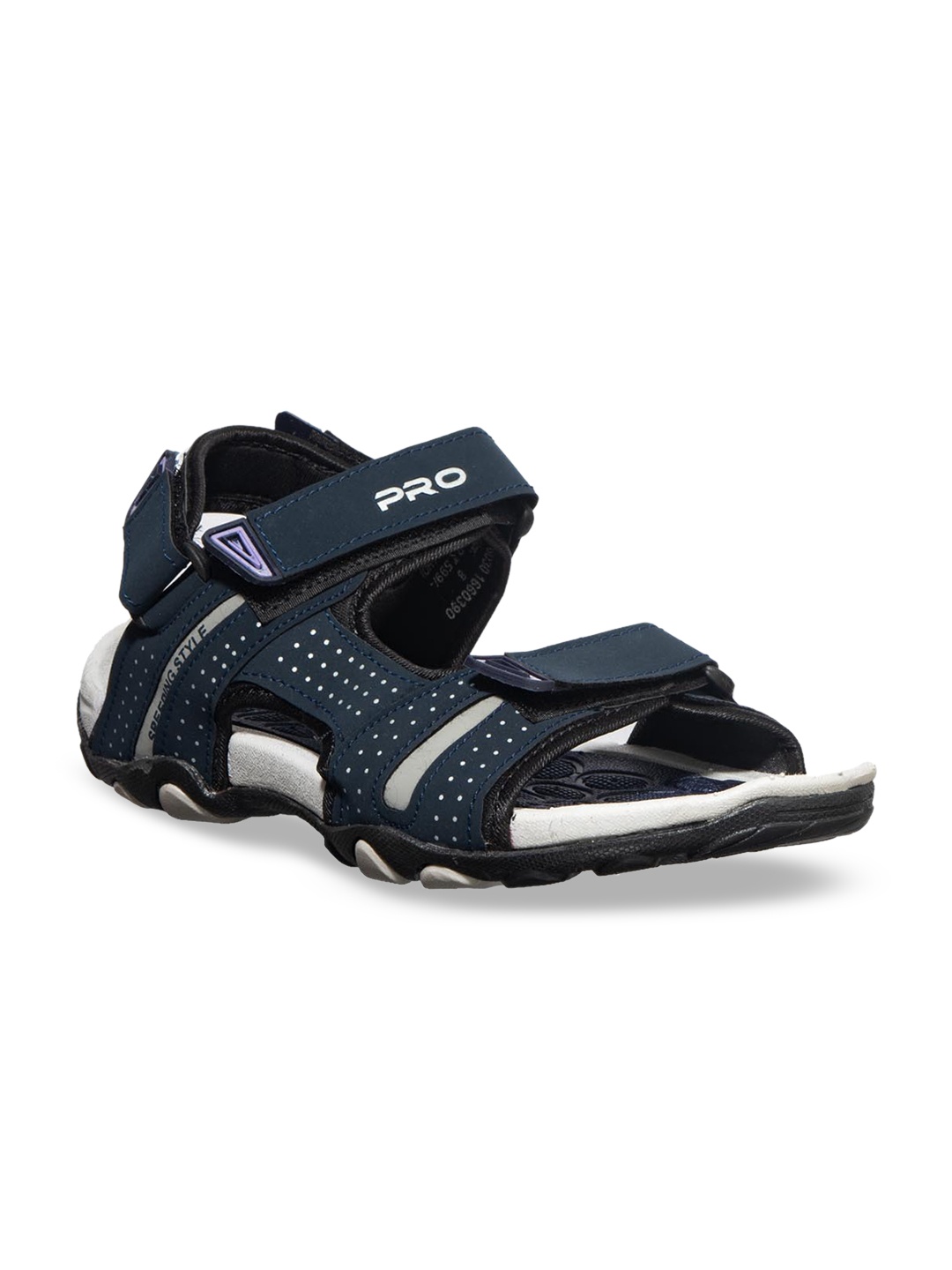 

Khadims Men Navy Blue & White Solid Sports Sandals