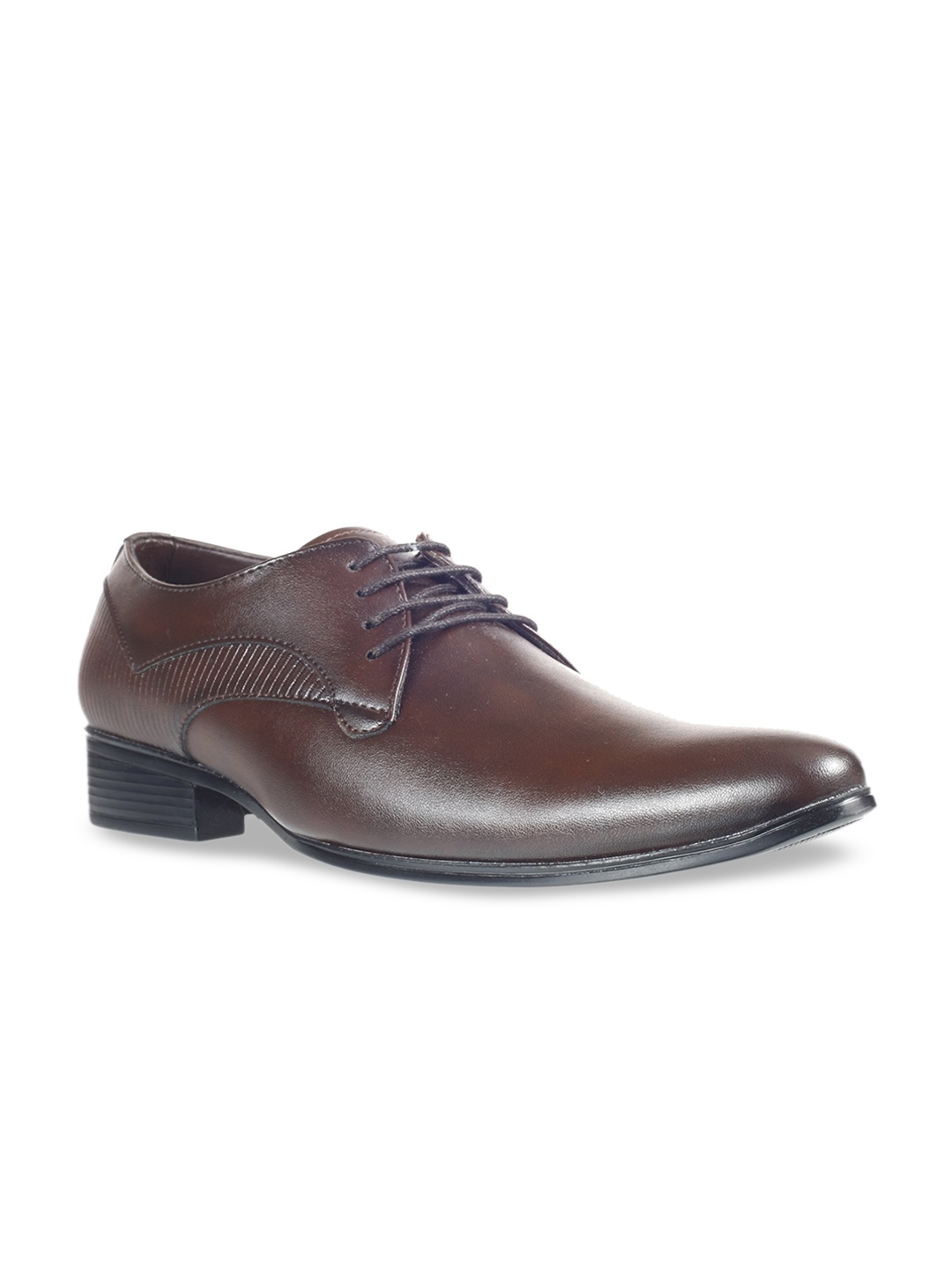 

Khadims Men Brown Solid Lazard Formal Derbys