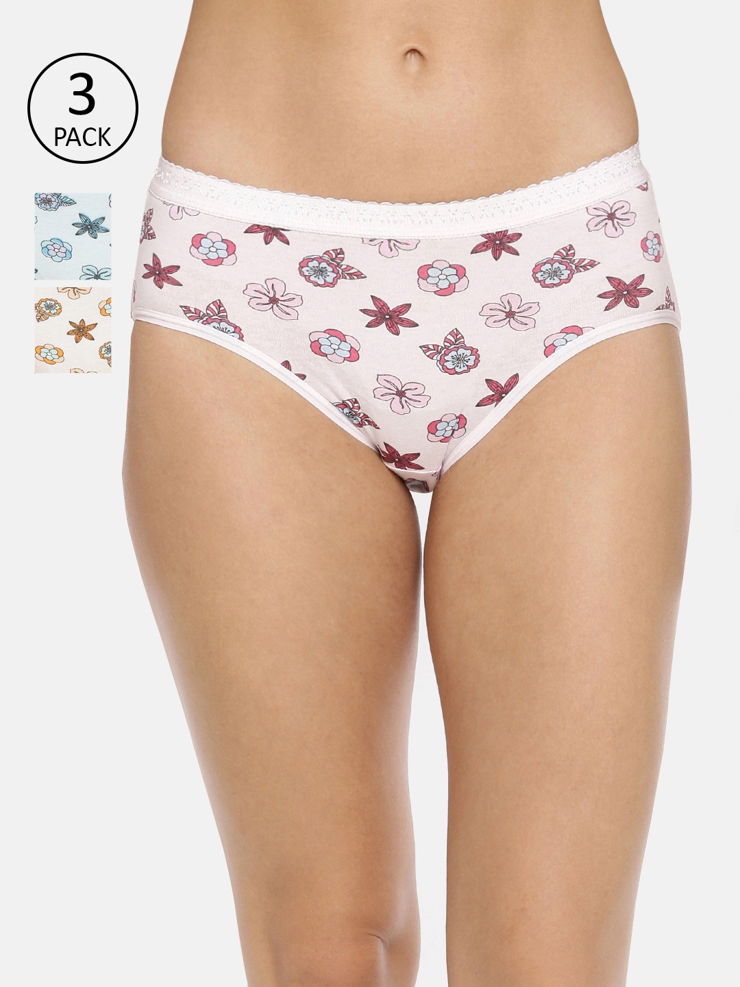 

Red Rose Women Pack of 3 Assorted Basic Briefs RupaLC