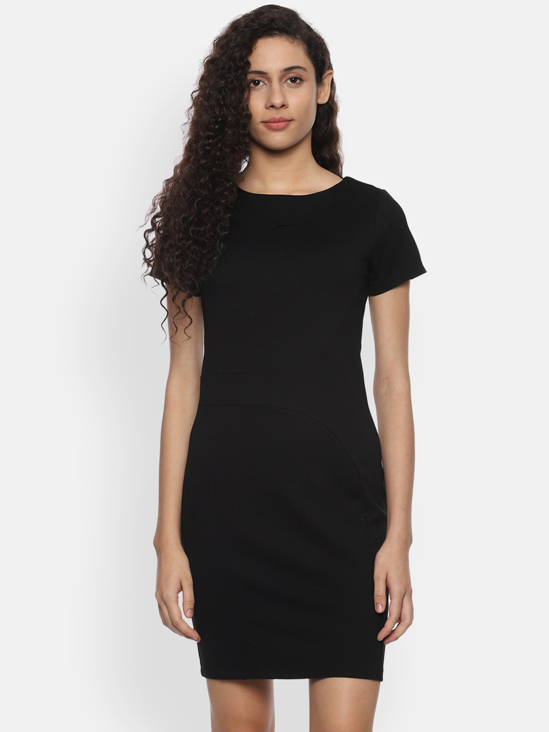 

Allen Solly Woman Women Black Solid Sheath Dress
