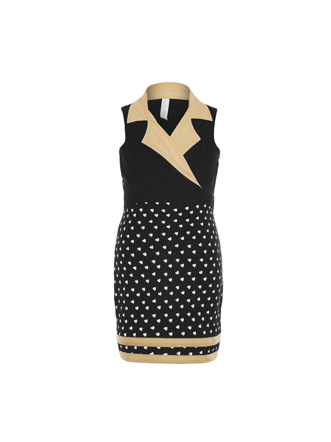 

naughty ninos Girls Black & Beige Printed Sheath Dress