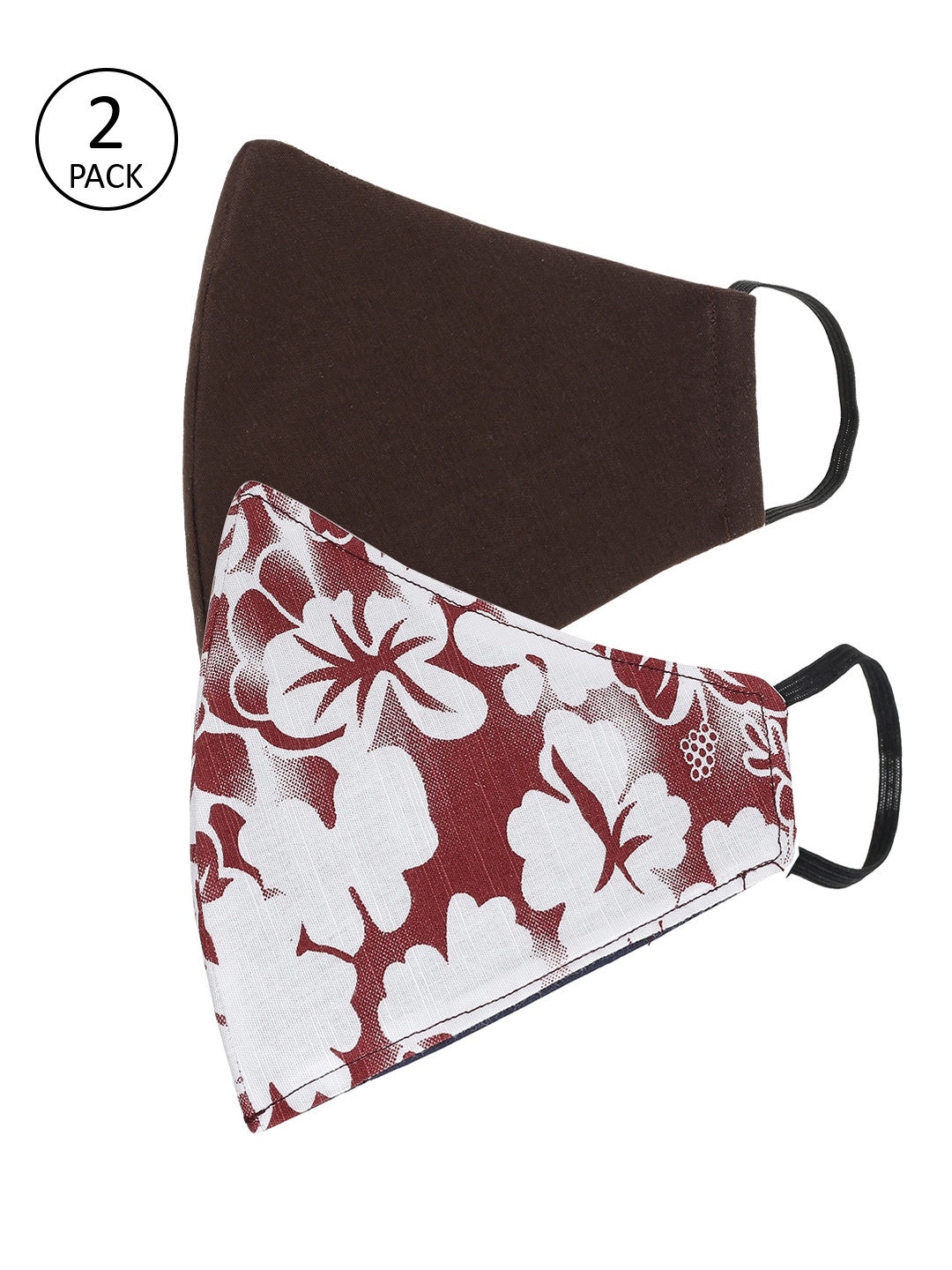 

AKSHARA Kids 2 Pcs 2-Ply Reusable Biodegradable Protective Cotton Face Masks, Brown