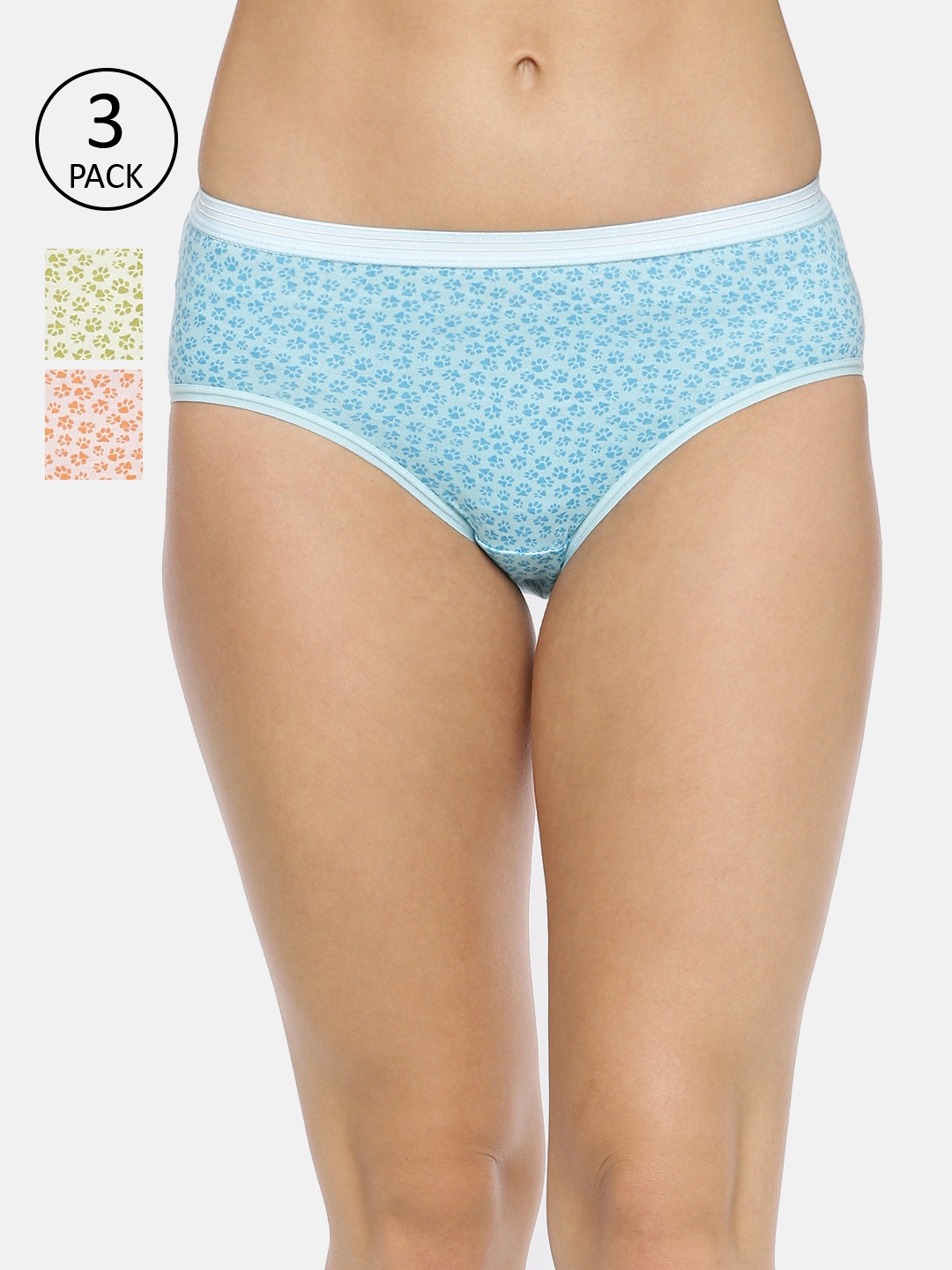 Red Rose Women Pack of 3 Assorted Hipster Briefs Sibaka-XXL