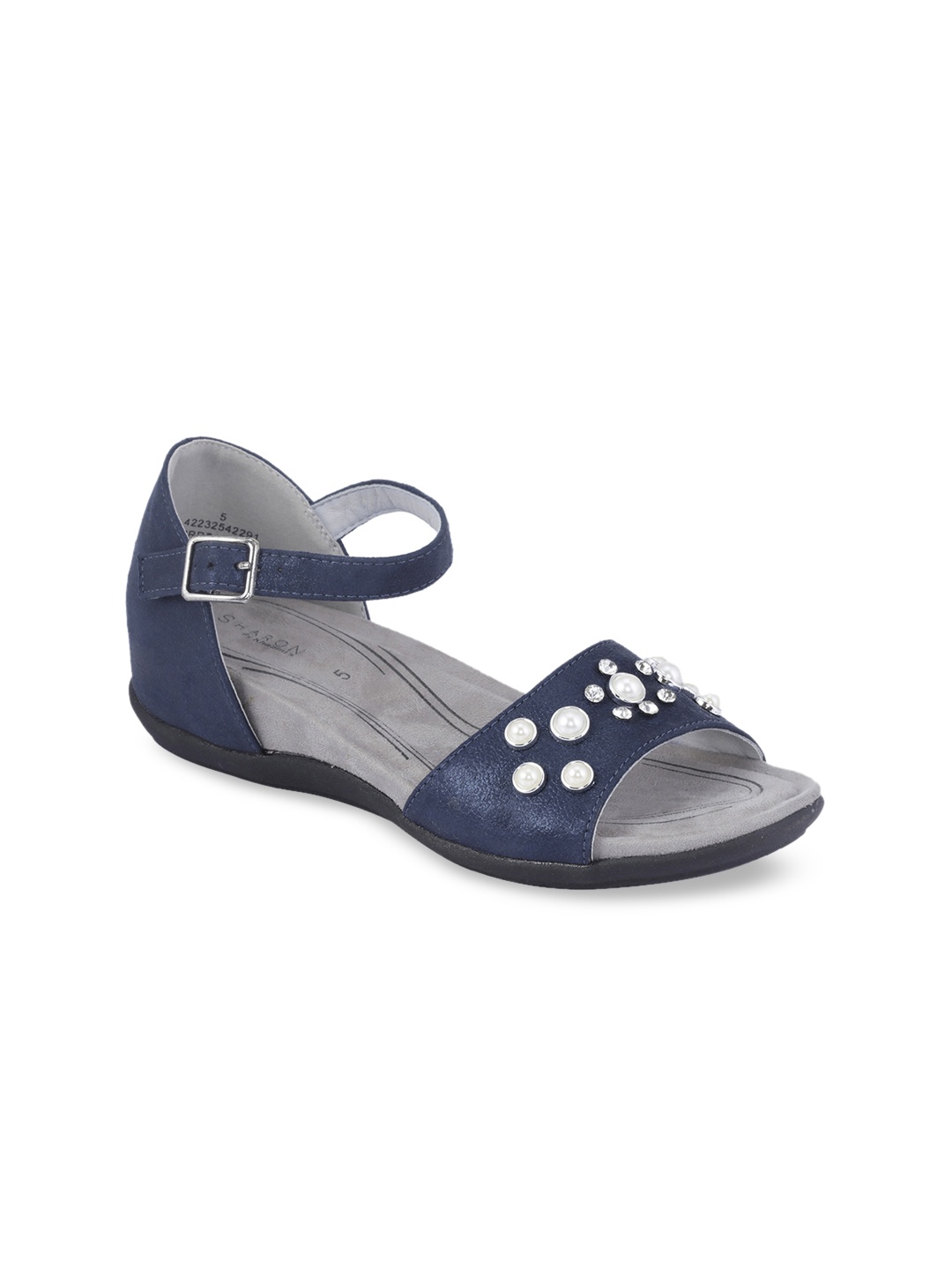 

Khadims Women Navy Blue Embellished Sandals