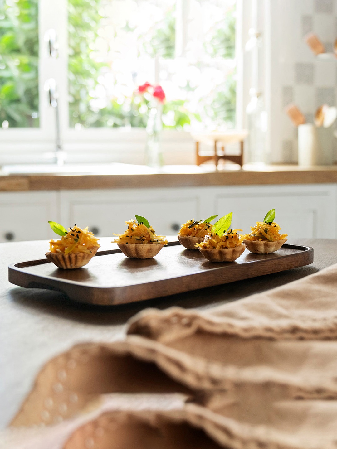 

ellementry Brown Rectangular Mango Wood Large Platter