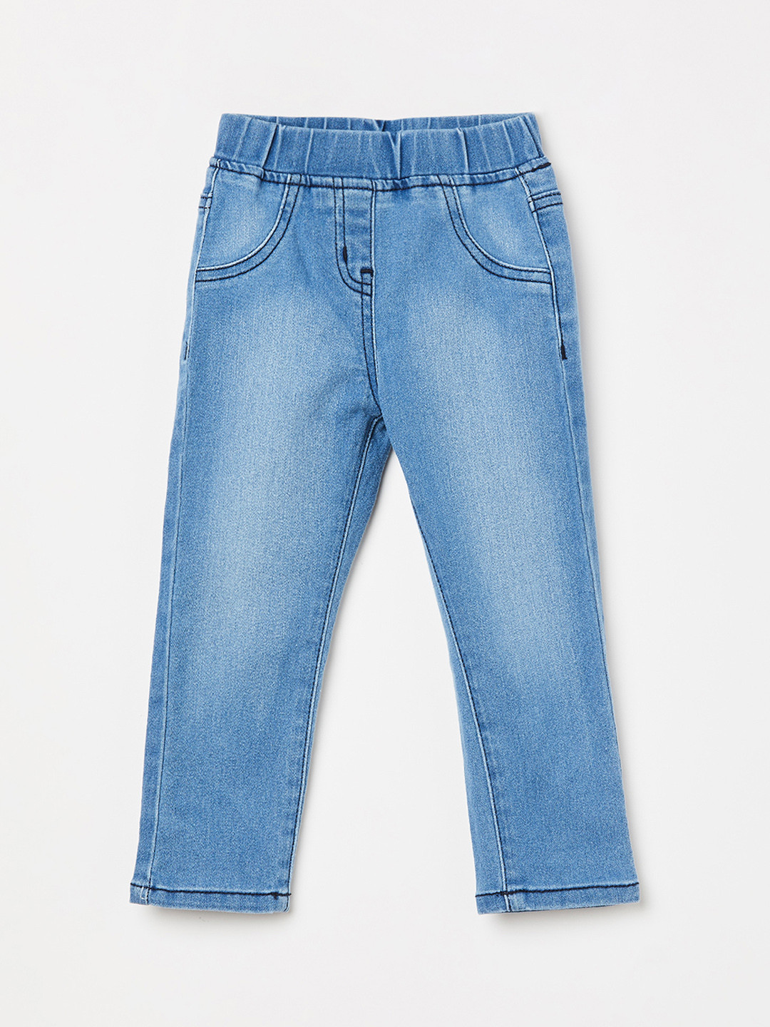 

Juniors by Lifestyle Girls Blue Slim Fit Mid-Rise Clean Look Jeans