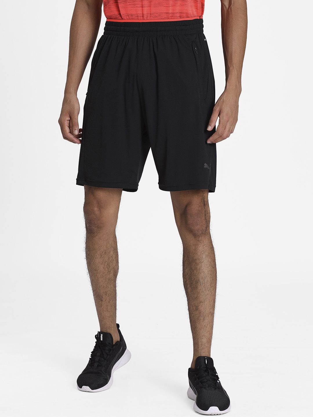 

Puma Men Black & Red Printed Regular Fit Collective Knit Sports Shorts