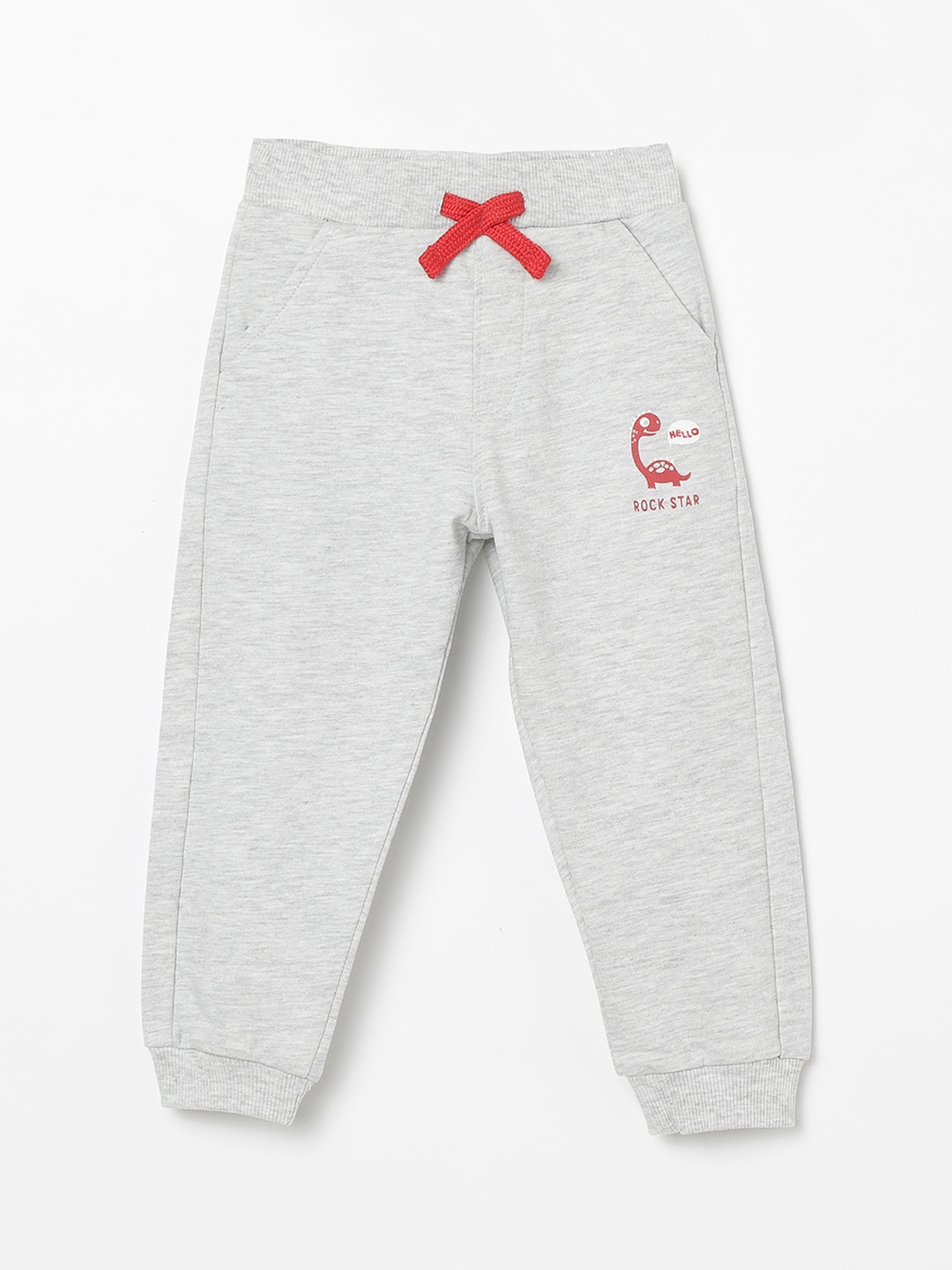 

Juniors by Lifestyle Infant Boys Grey Melange Solid Slim-Fit Joggers