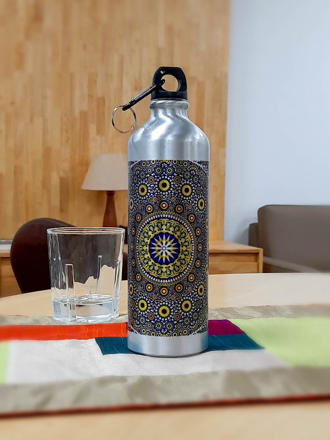 KOLOROBIA Silver Toned & Blue Printed Moroccan Inspiration Sipper