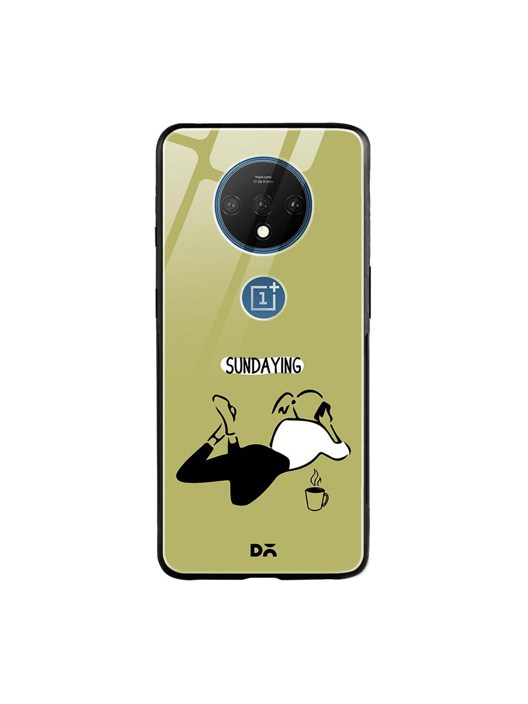 

DailyObjects Olive Green & Black Sundaying OnePlus 7T Glass Case