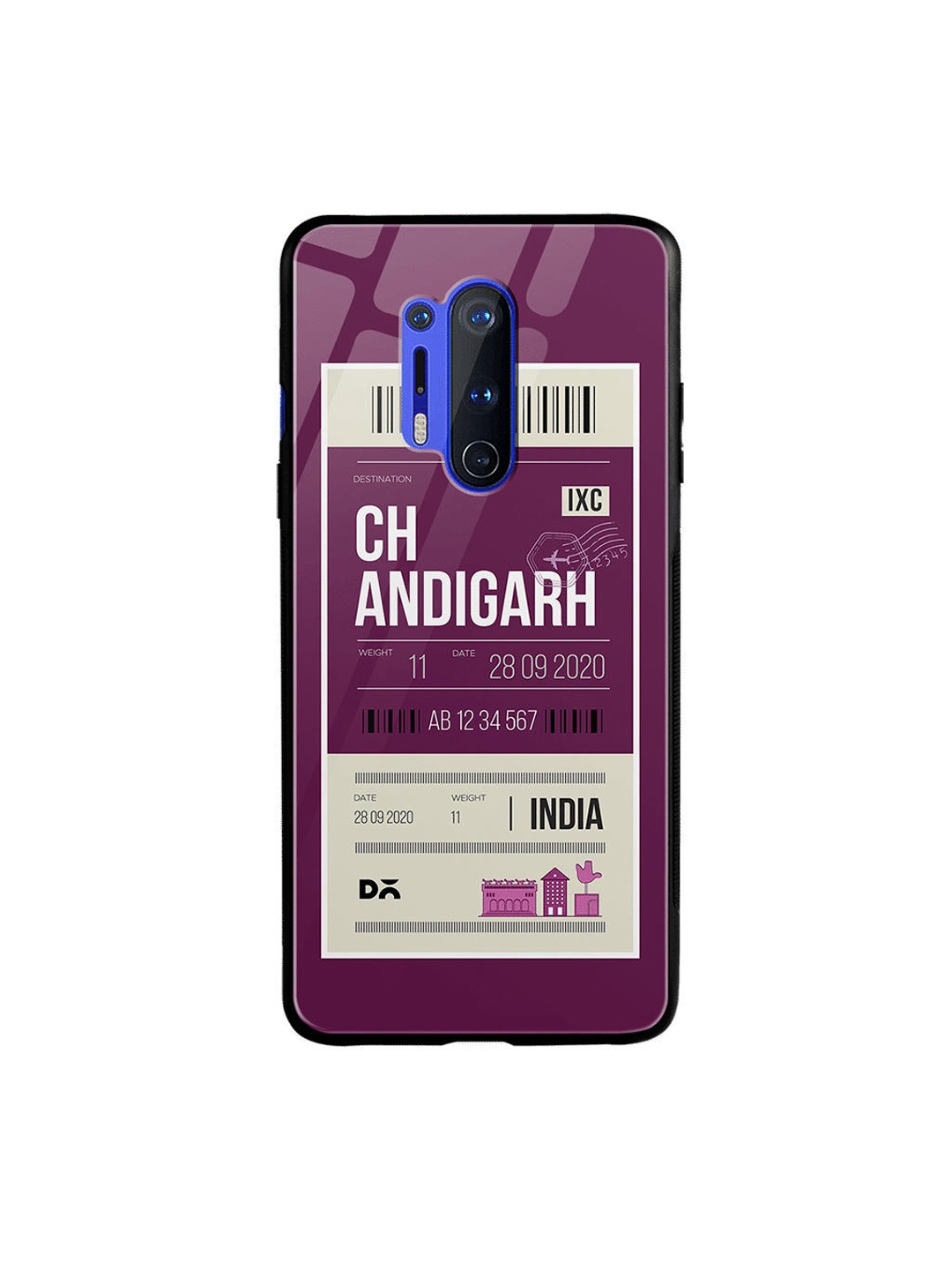 

DailyObjects Magenta & Off-White Chandigarh City Tag OnePlus 8 Pro Glass Mbile Cover
