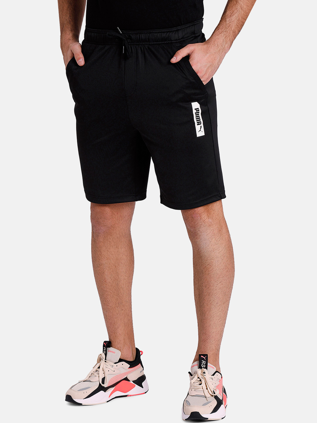 

Puma Men Black Solid Regular Fit Elevated Sports Shorts