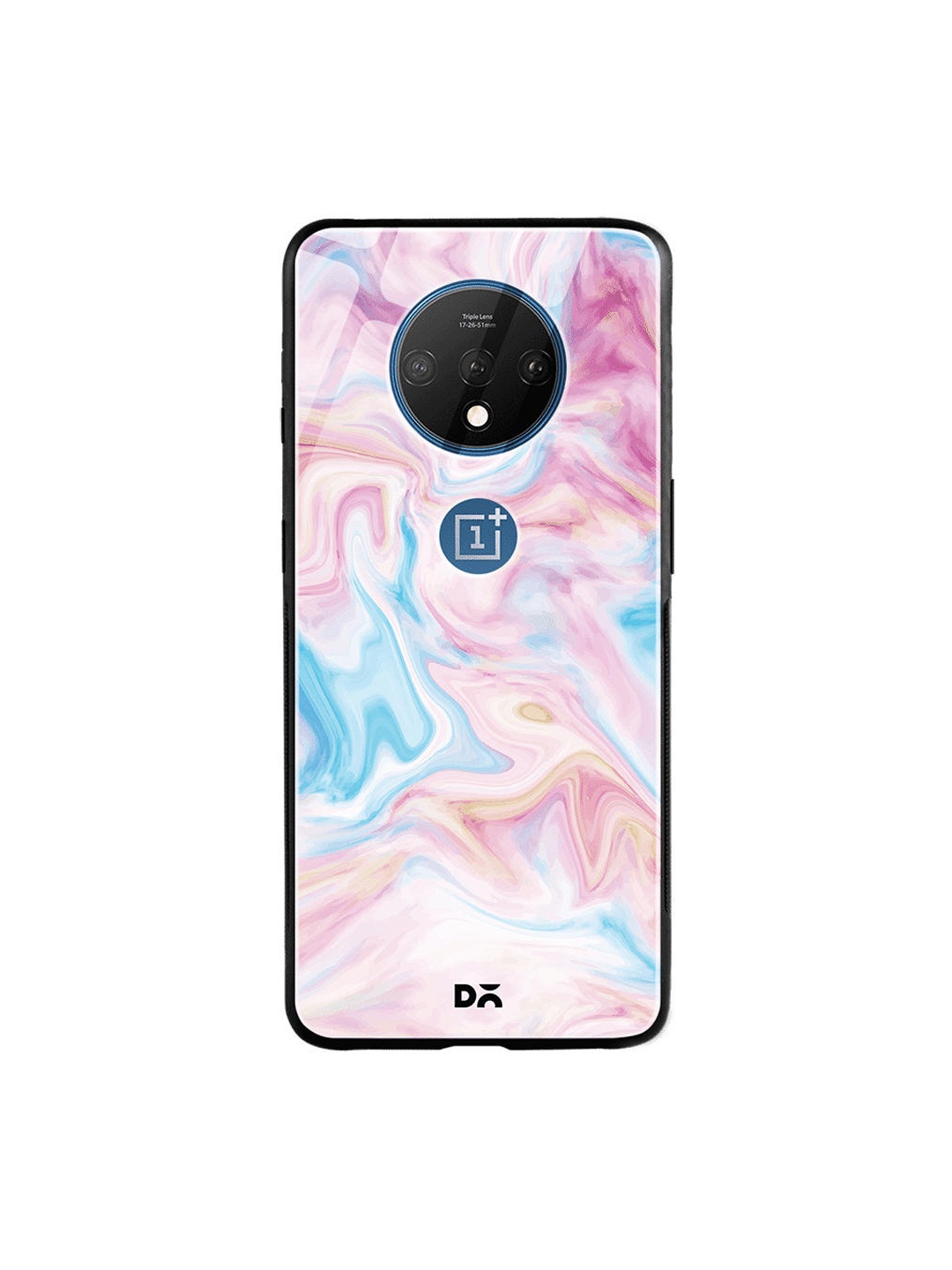 

DailyObjects Pink & Blue Pastel Marble OnePlus 7T Glass Case