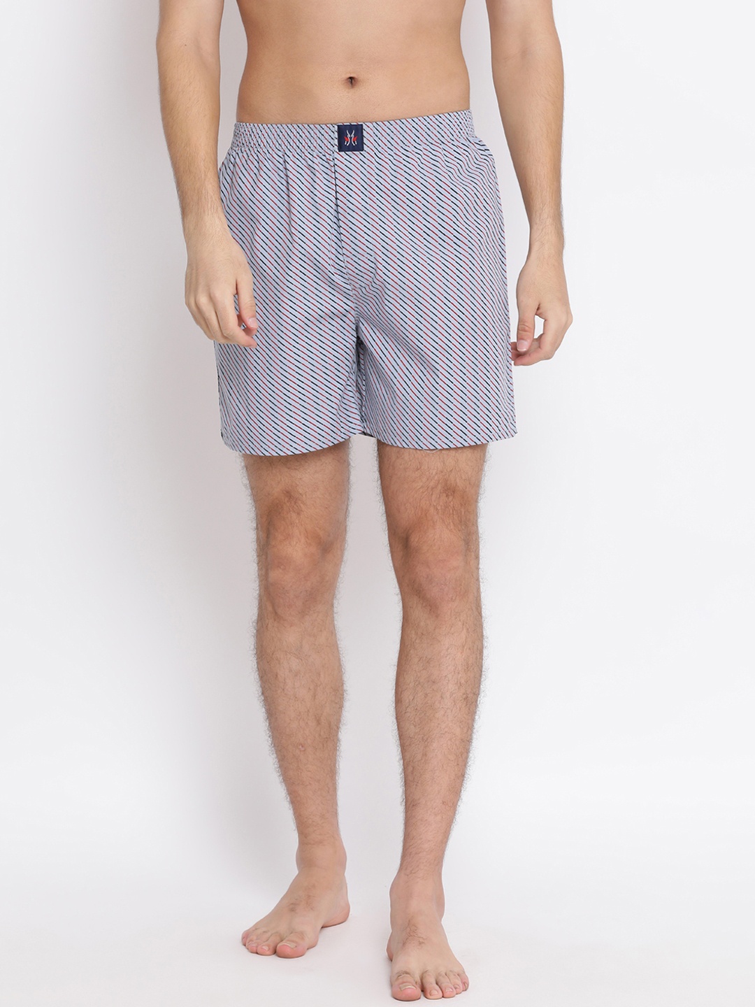 

Crimsoune Club Men Grey & Black Striped Pure Cotton Boxers BX4084-1