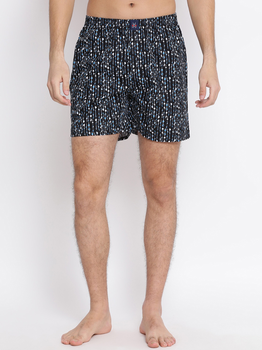 

Crimsoune Club Men Black & White Printed Pure Cotton Boxers BX4089-2