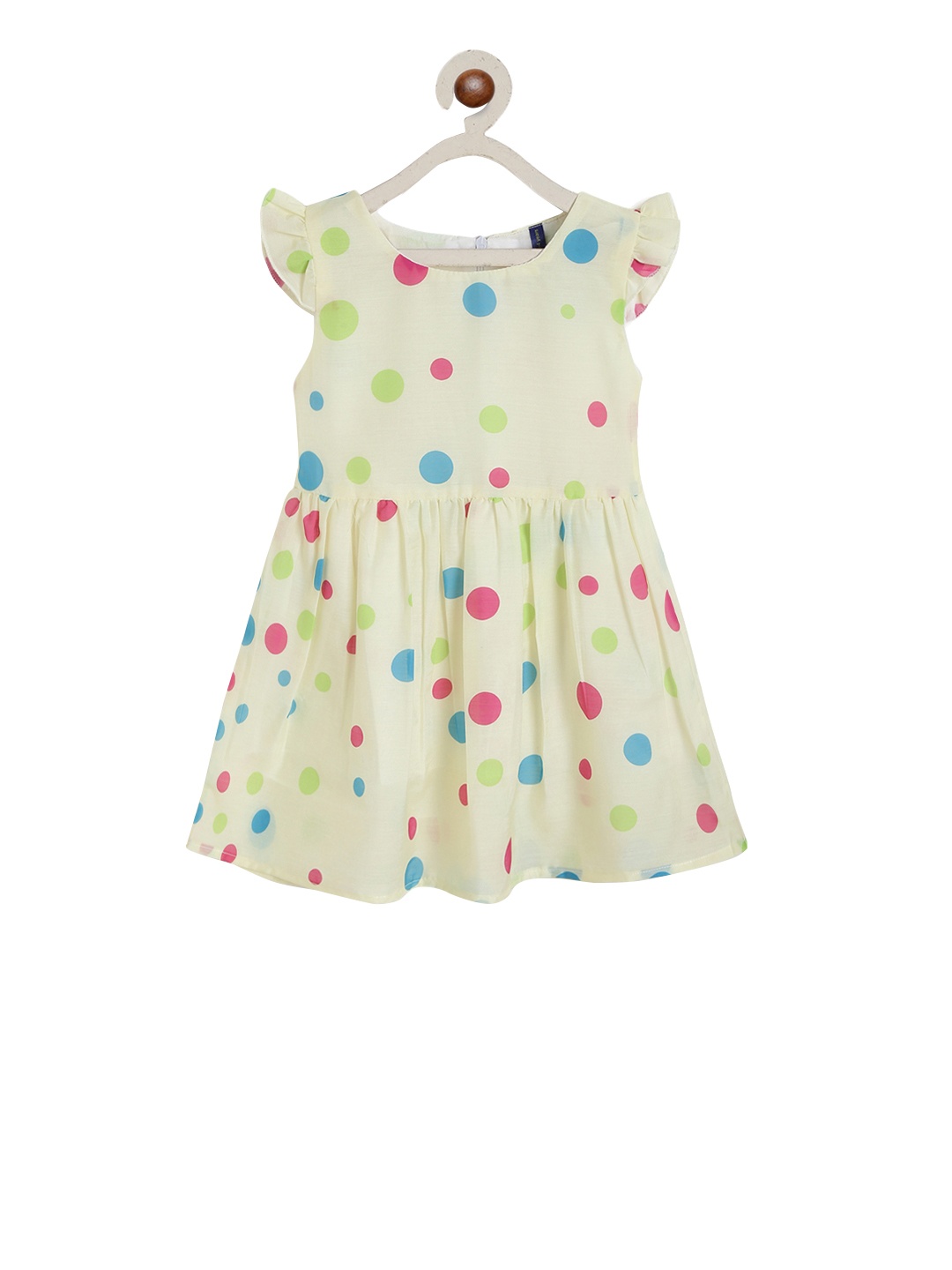 

YK Girls Yellow Printed A-Line Dress