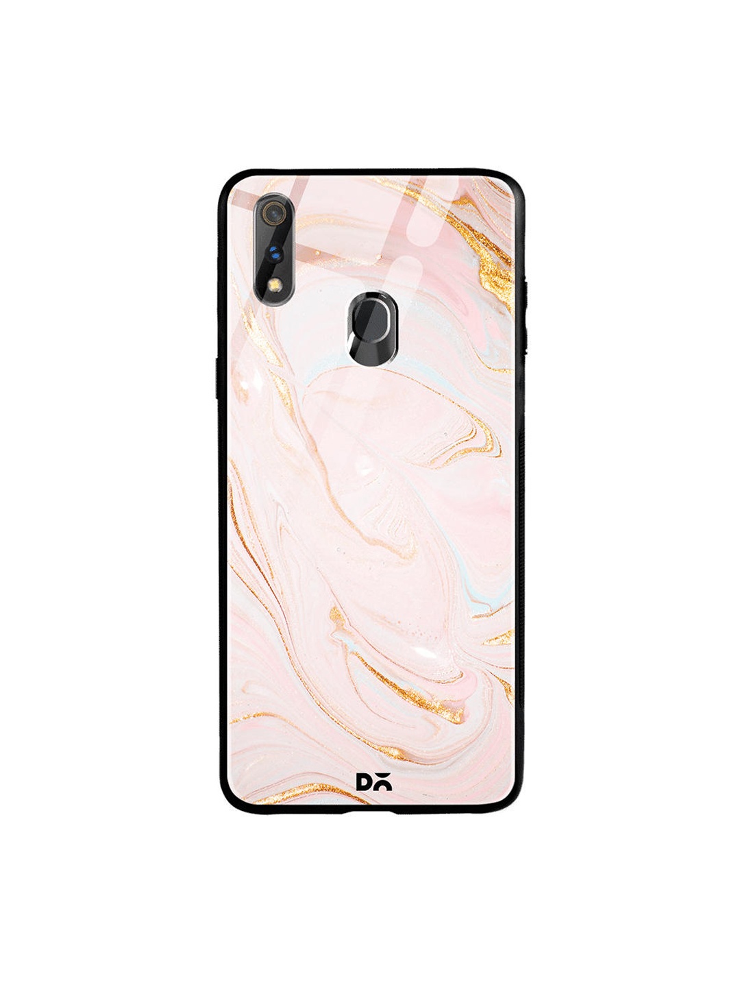 DailyObjects Pink & Gold-Toned Magistic Marble Oppo Realme 3 Pro Glass Case