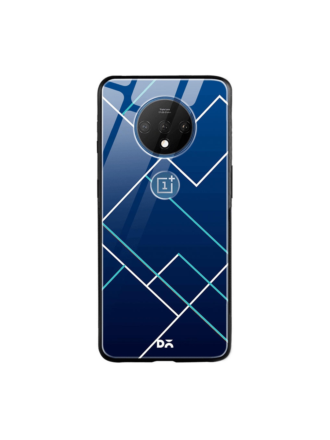 DailyObjects Blue & White Nightfall Tach Lines OnePlus 7T Glass Mobile Case