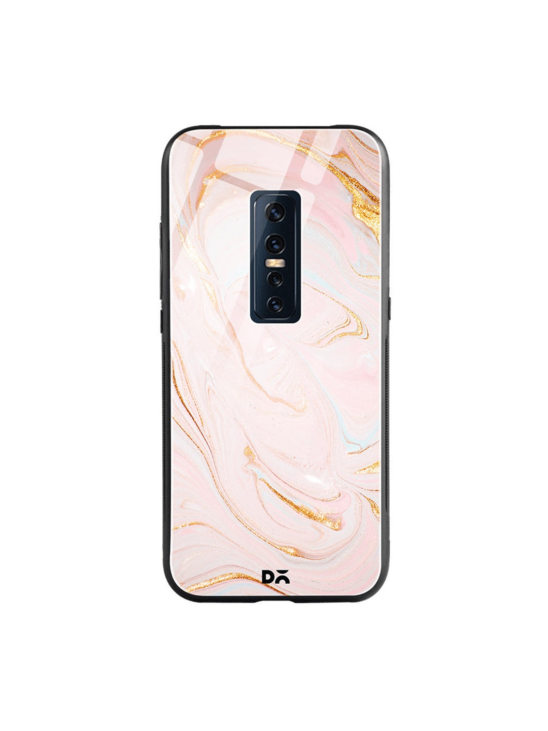

DailyObjects Pink & Gold Coloured Magistic Marble Vivo V17 Pro Glass Mobile Cover