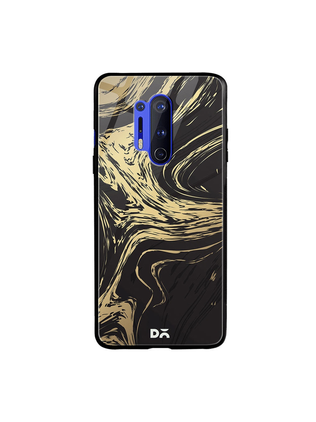 

DailyObjects Black & Yellow Marble Art Printed OnePlus 8 Pro Glass Case