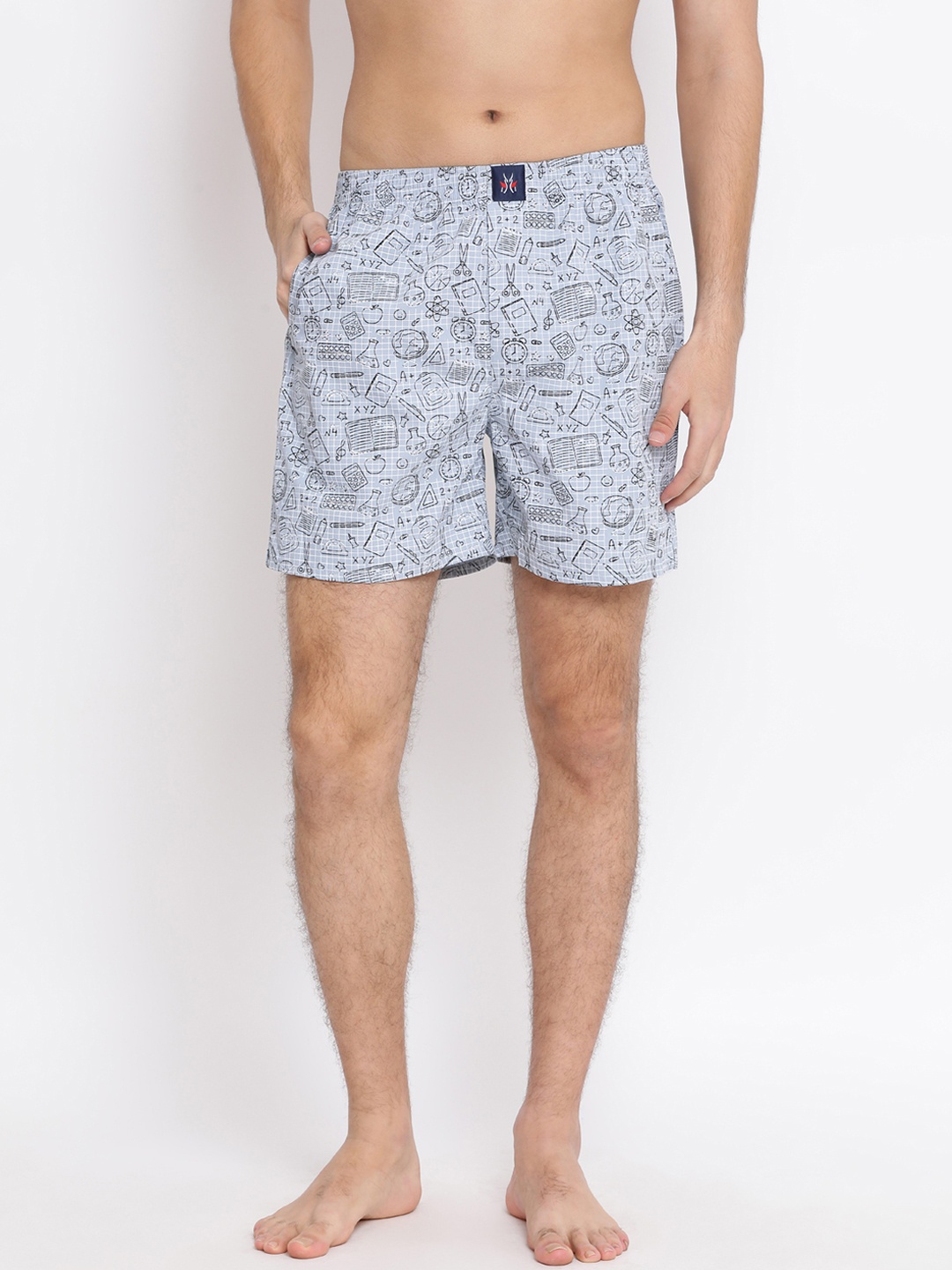

Crimsoune Club Men Grey Printed Pure Cotton Boxers BX4087-2