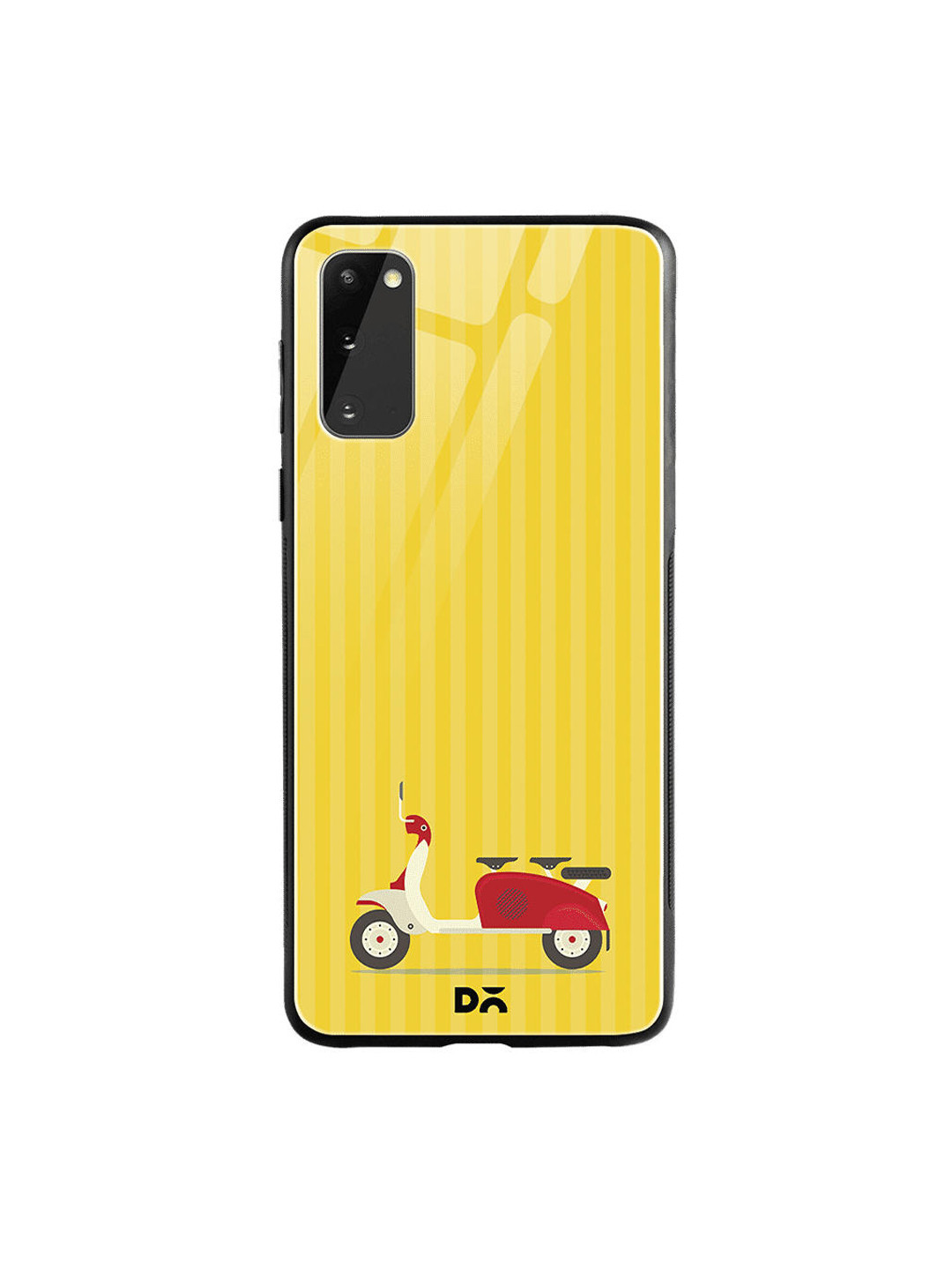 

DailyObjects Yellow & Red 3 To Go Scooter Striped Samsung Galaxy S20 Glass Case