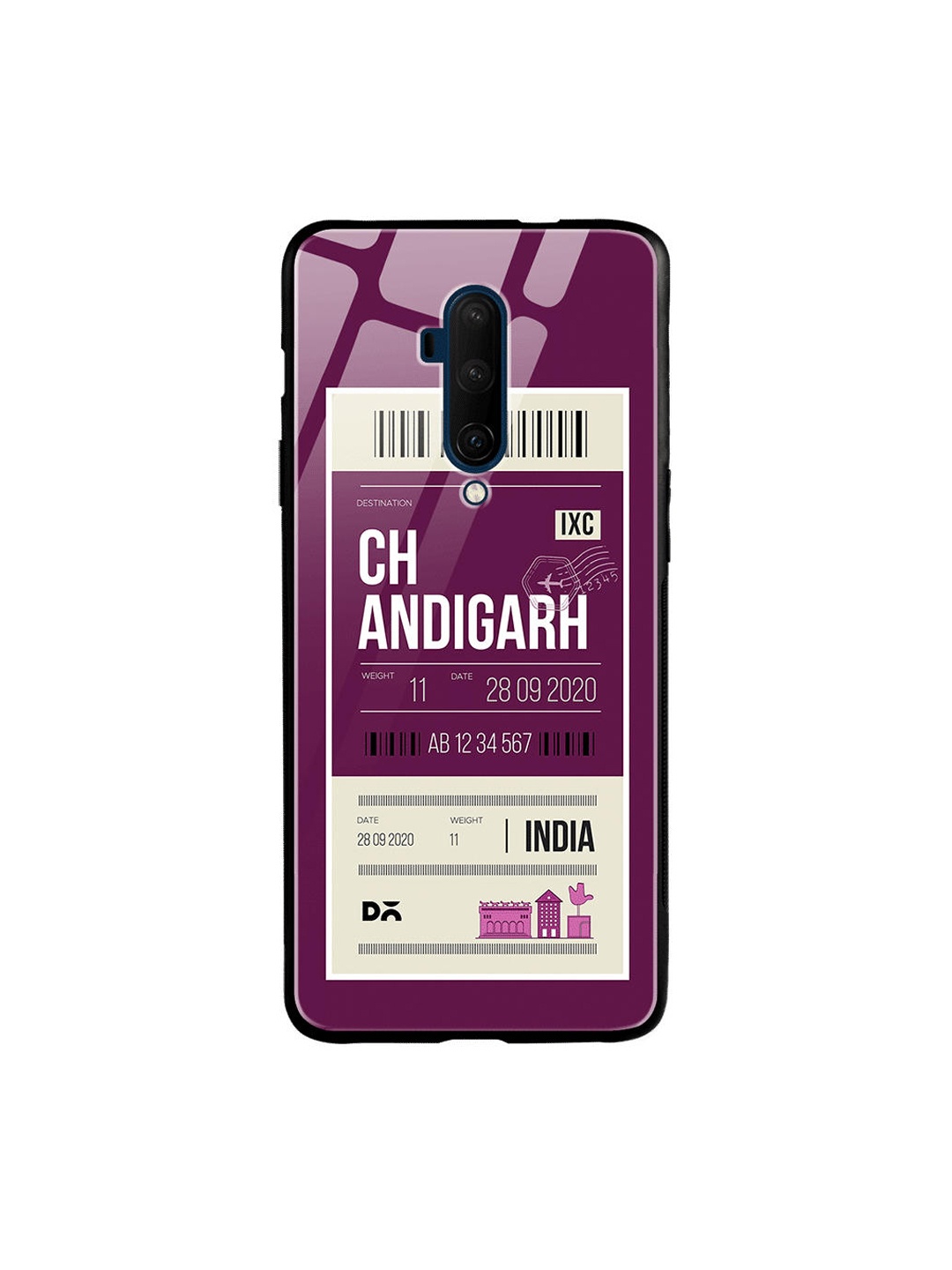

DailyObjects Purple & White Chandigarh City Tag OnePlus 7T Pro Glass Mobile Case