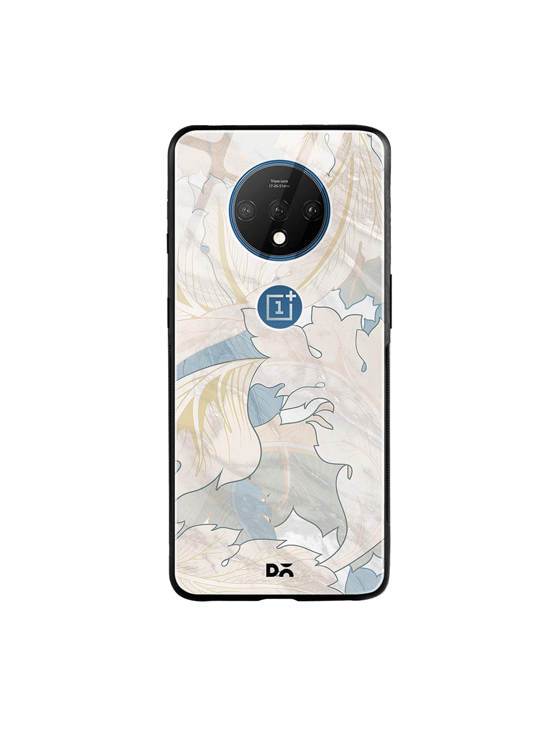 

DailyObjects Grey & Blue Marble Leaves OnePlus 7T Glass Case