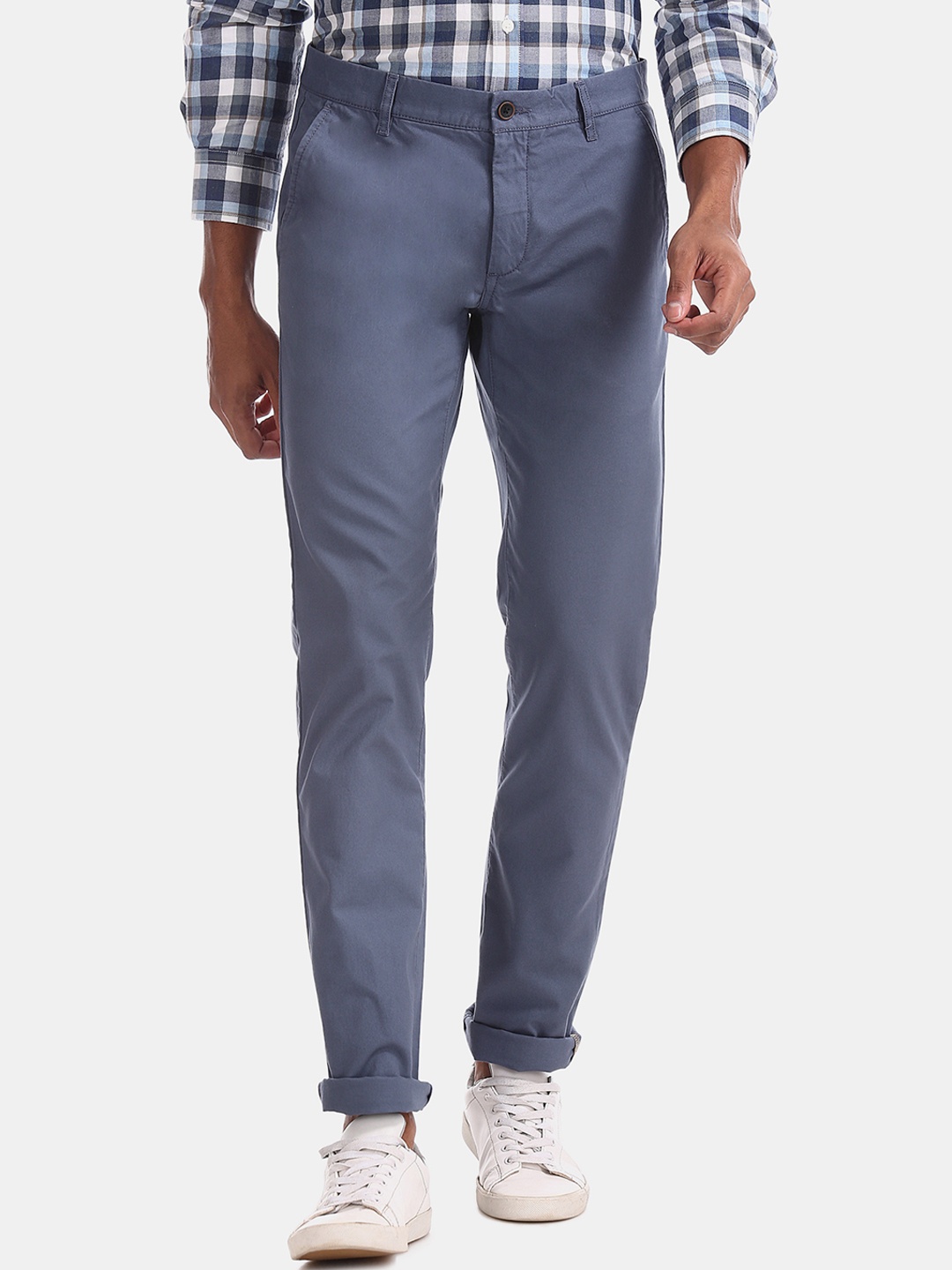 

Arrow Sport Men Blue Slim Fit Solid Regular Trousers