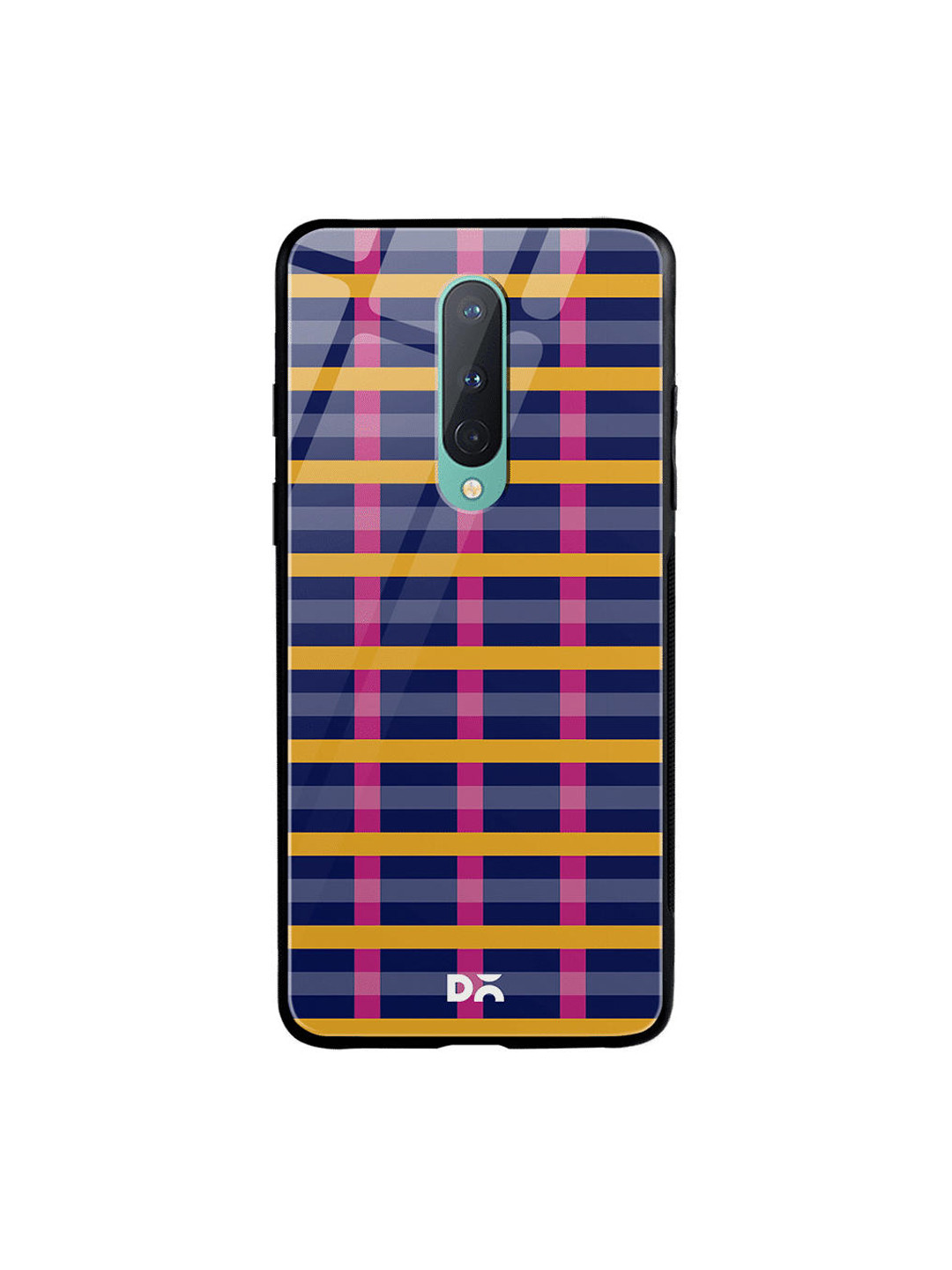 

DailyObjects Navy Blue & Pink Multi pipes OnePlus 8 Glass Mobile Case Cover