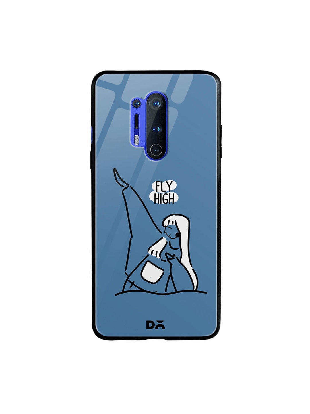 DailyObjects Blue & White Flying High OnePlus 8 Pro Glass Case
