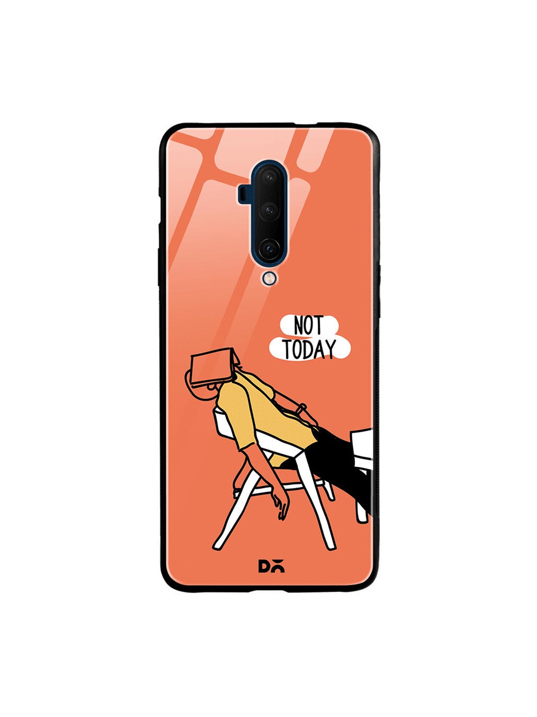 

DailyObjects Orange & Yellow Not Today OnePlus 7T Pro Glass Mobile Cover