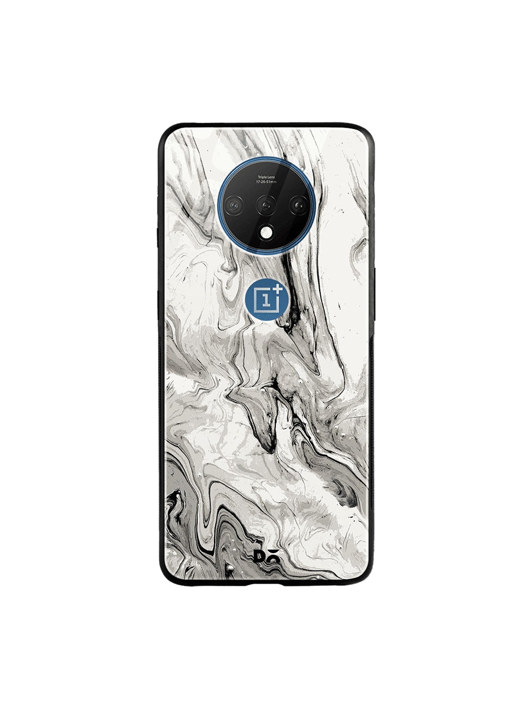 

DailyObjects White & Black Marble OnePlus 7T Glass Case
