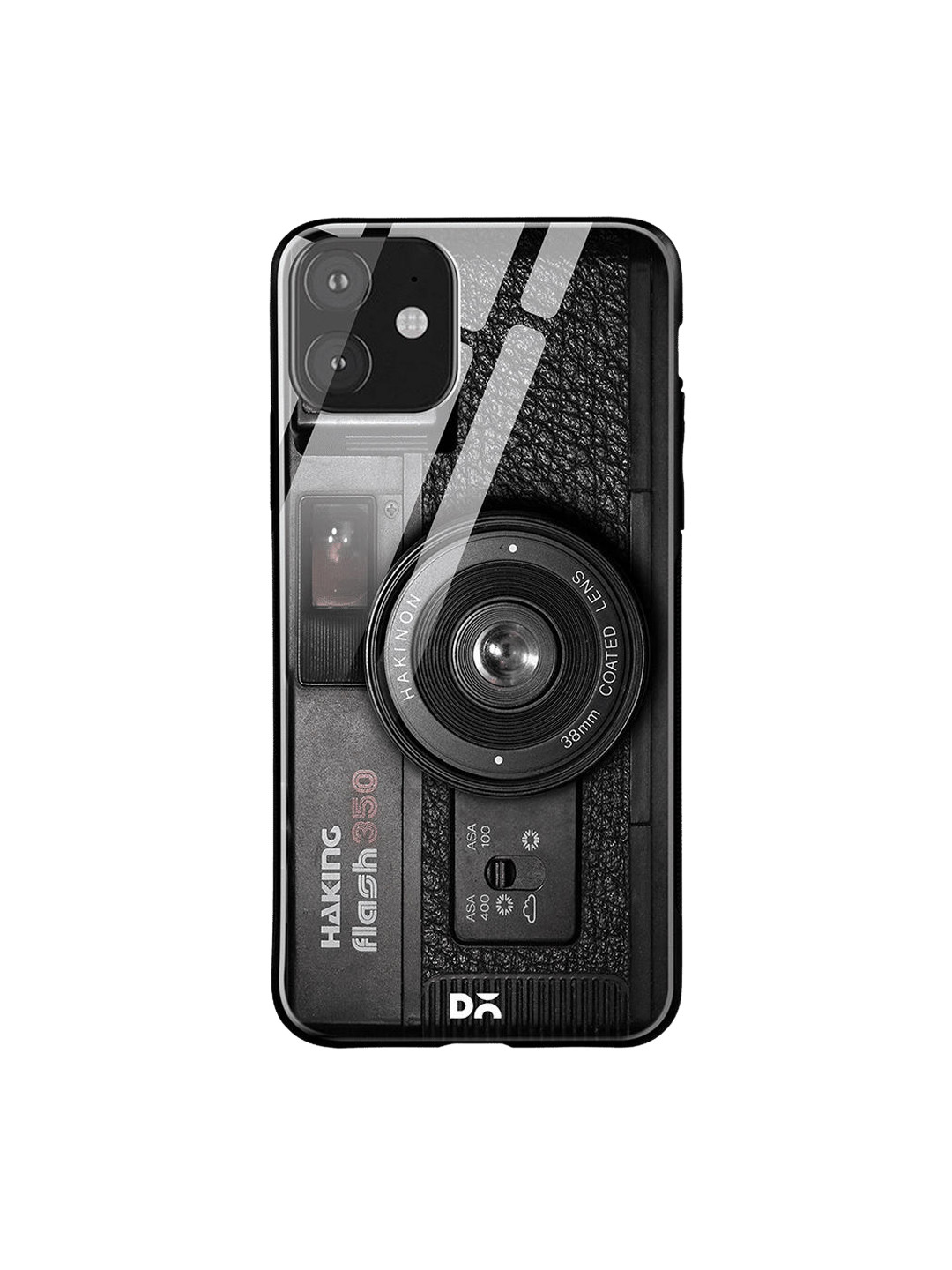 

DailyObjects Black & Grey Camera iPhone 11 Glass Mobile Cover
