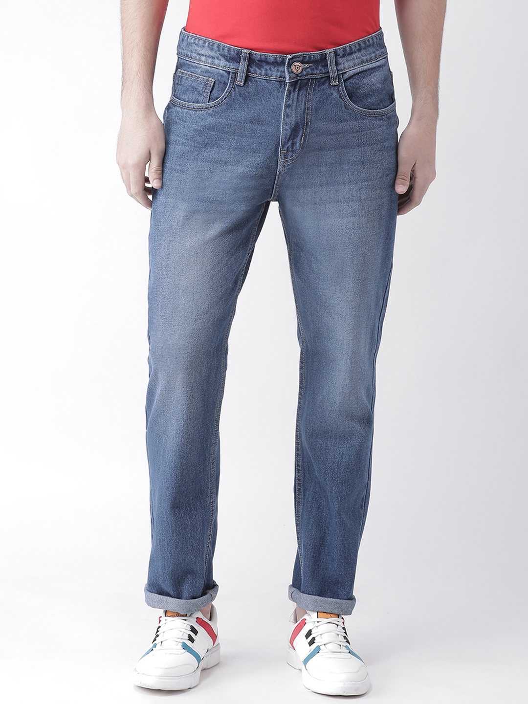 FEVER Men Blue Straight Fit Mid-Rise Clean Look Jeans