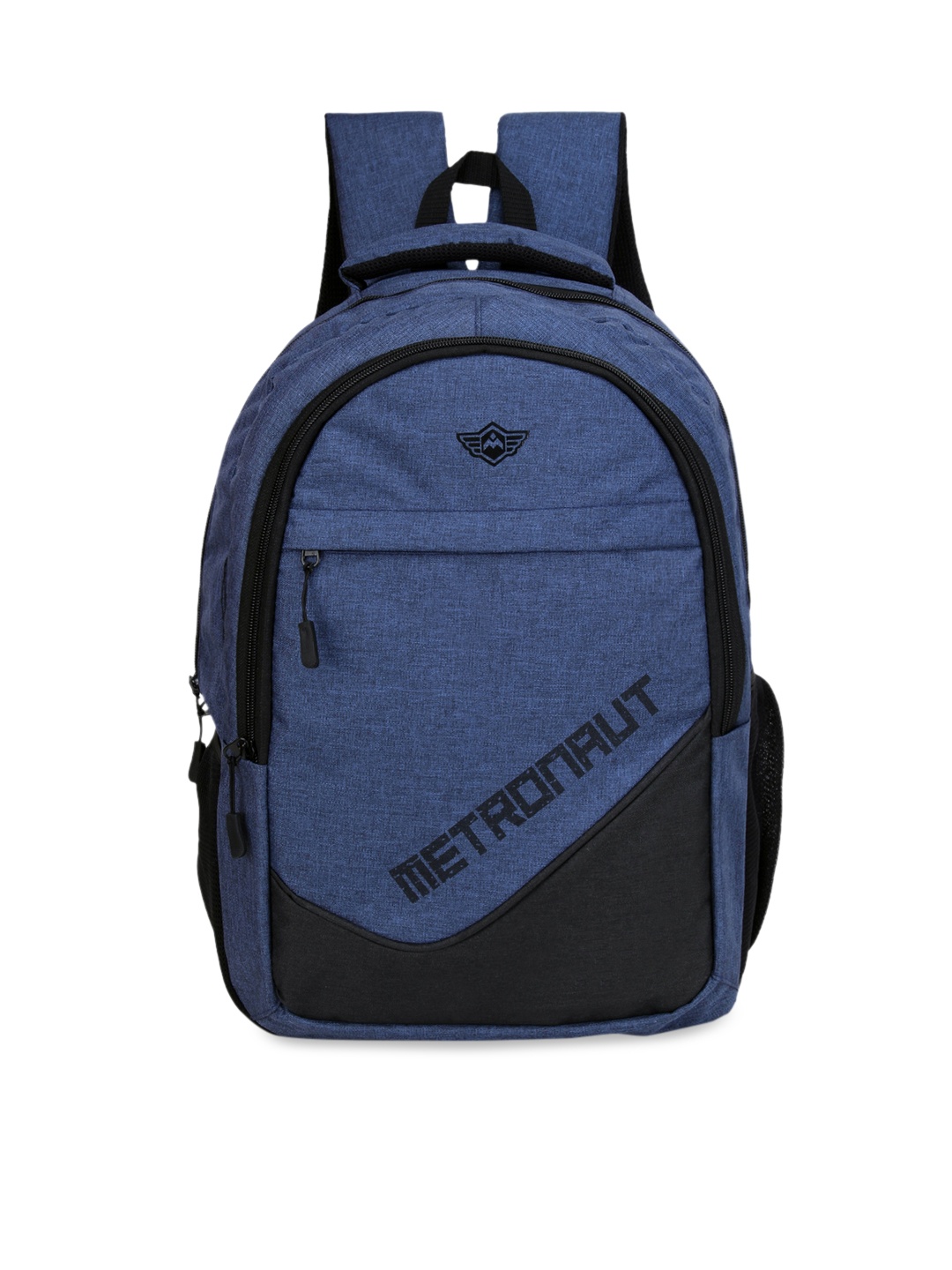 

Metronaut Unisex Navy Blue & Black Brand Logo Backpack