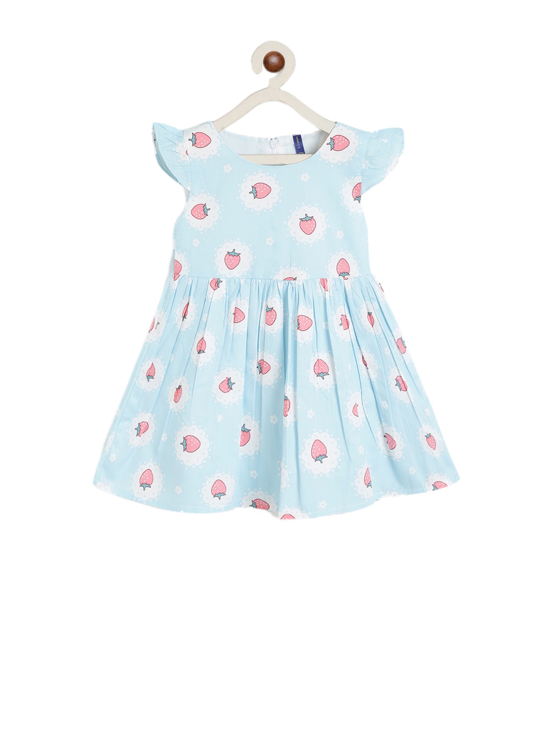 

YK Girls Blue & White Printed A-Line Dress