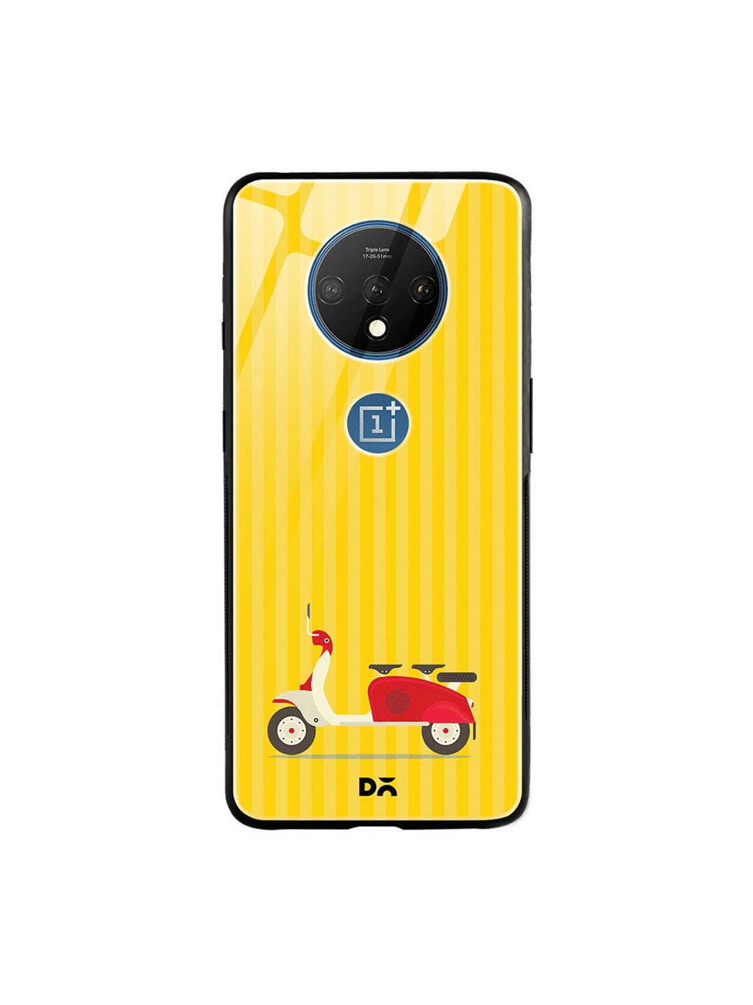 

DailyObjects Yellow & Red 3 To Go Scooter Striped OnePlus 7T Glass Case