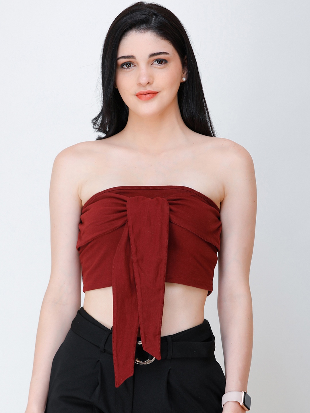 

SCORPIUS Women Maroon Solid Tube Top