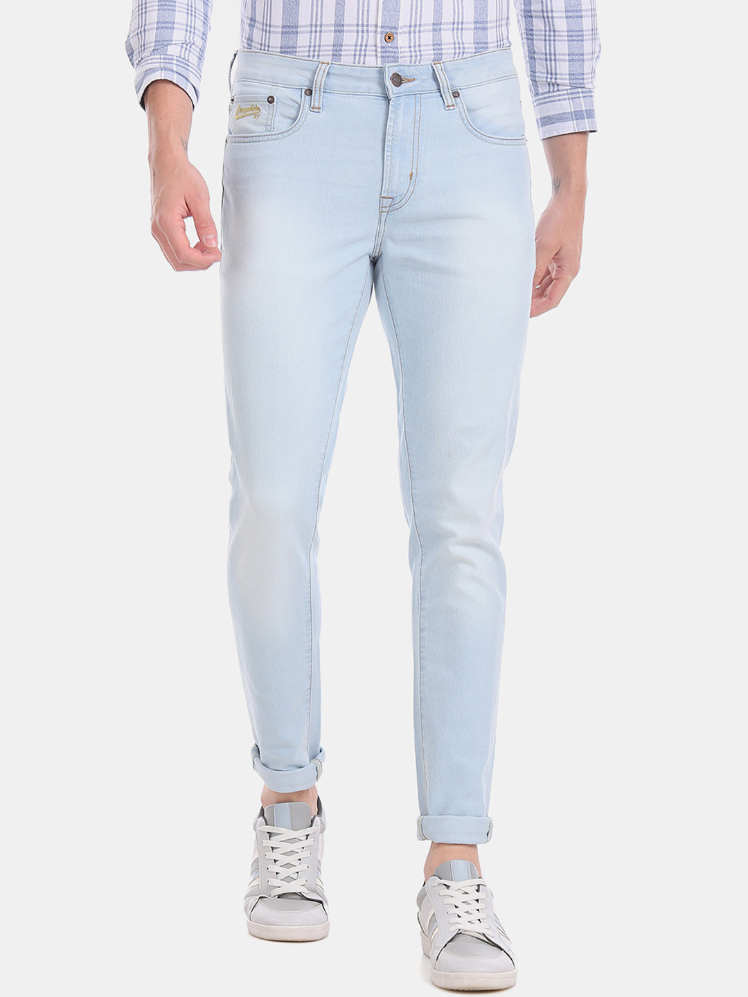 

Aeropostale Men Blue Super Skinny Fit Mid-Rise Clean Look Stretchable Jeans