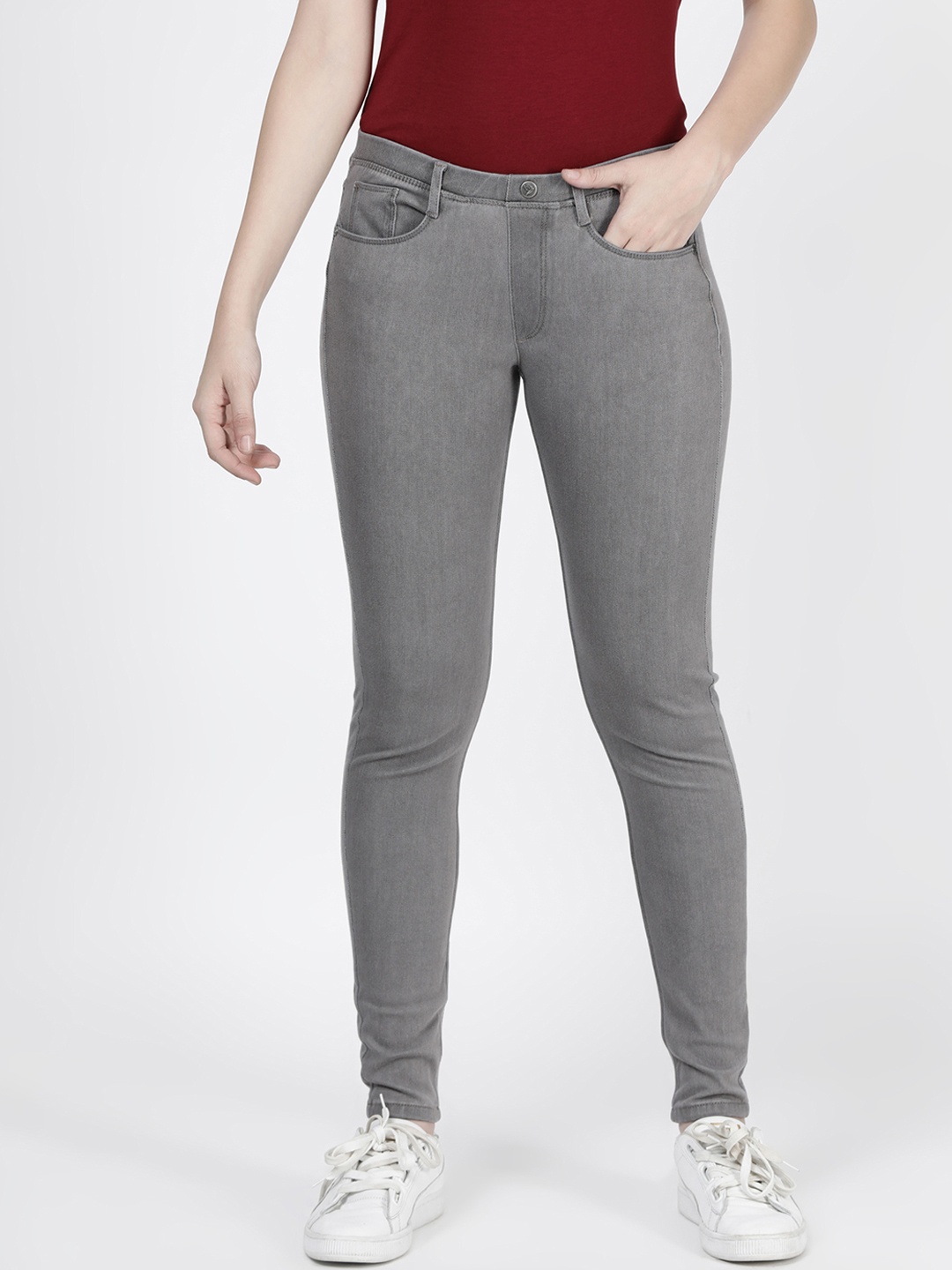 

TWIN BIRDS Women Grey Solid Denver Denim Jeggings
