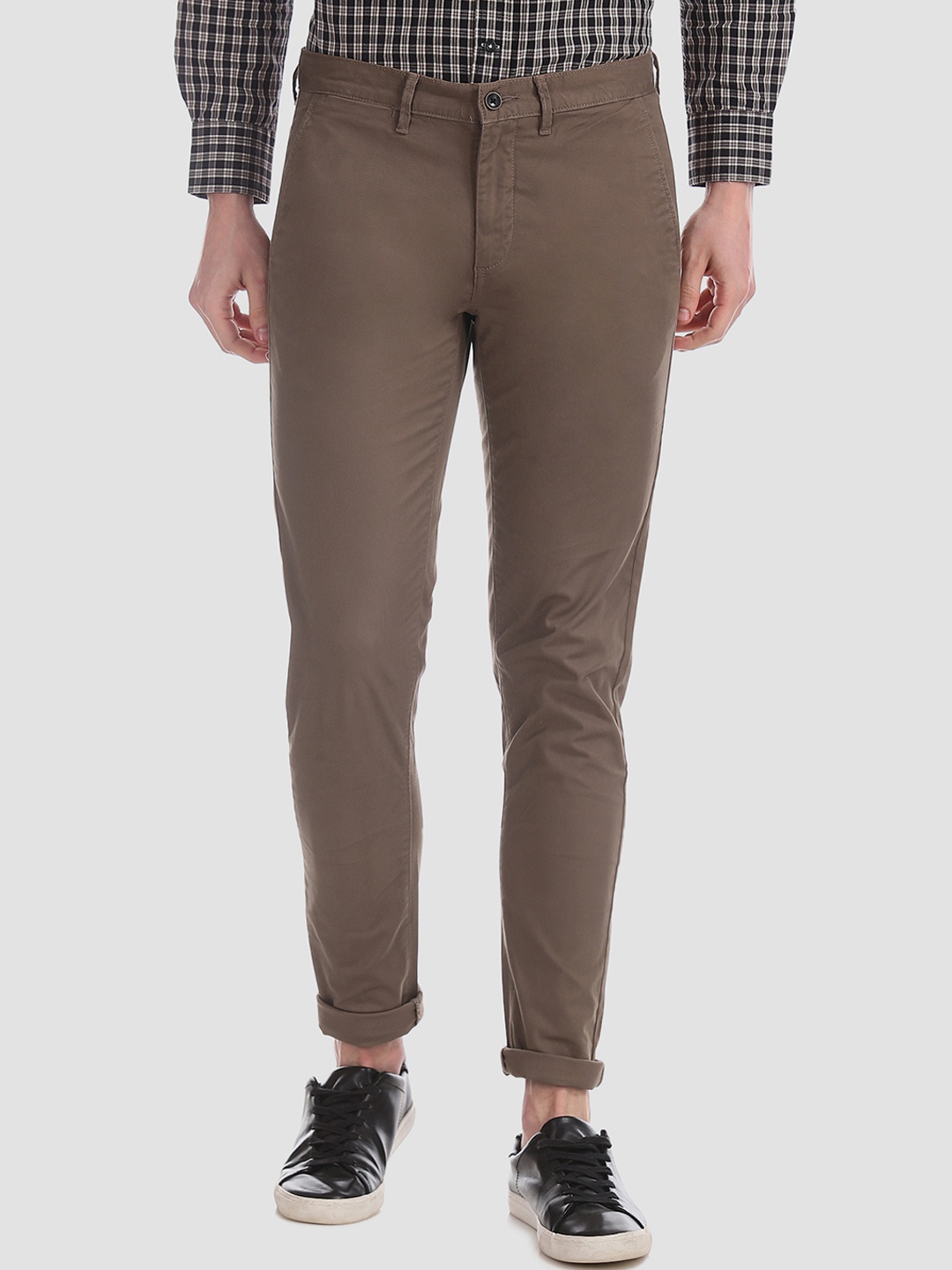 

Arrow Sport Men Brown Slim Fit Solid Regular Trousers