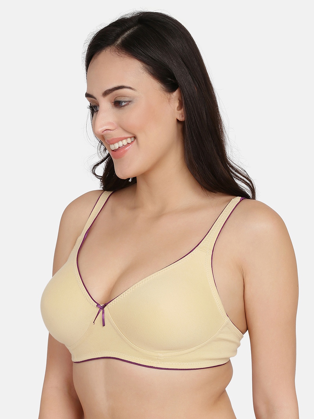 

Curvy Love Plus Size Beige Solid Non-Wired Non Padded Plunge Bra