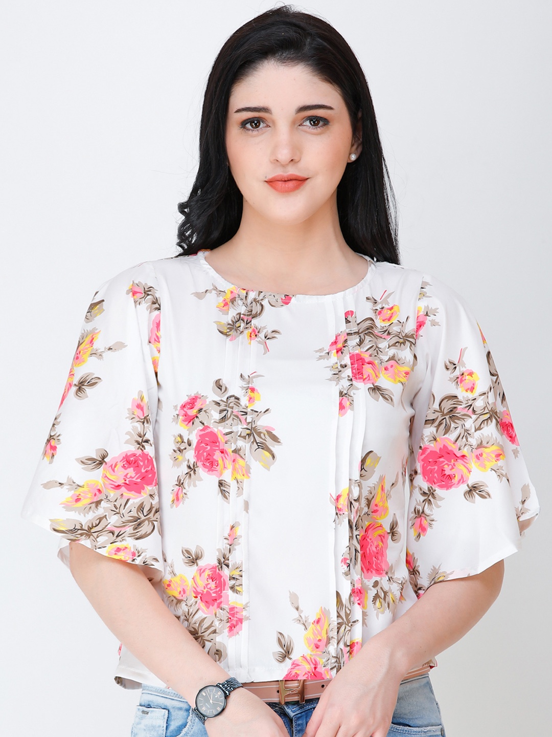 

SCORPIUS Women White Printed Top