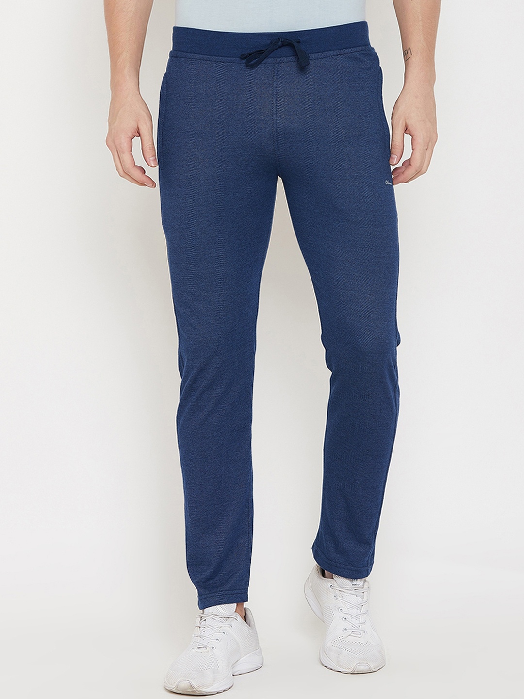 

Okane Men Blue Solid Slim-Fit Track Pants