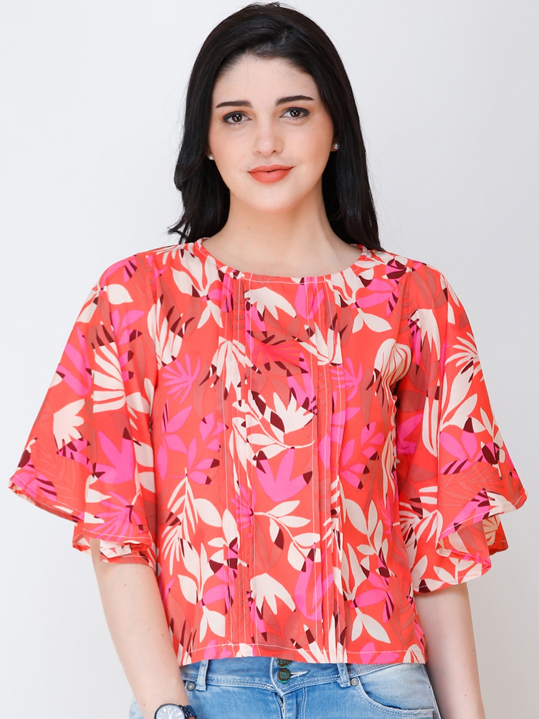

SCORPIUS Women Pink Printed Top