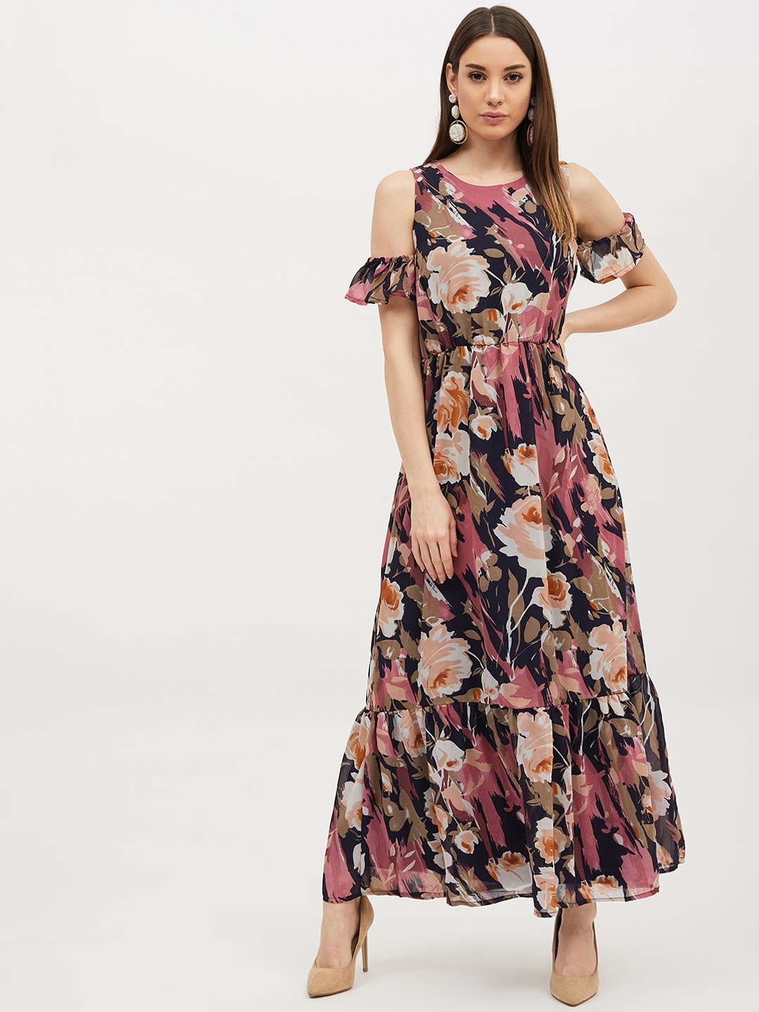 

Harpa Women Multicoloured Floral Print Maxi Dress, Multi