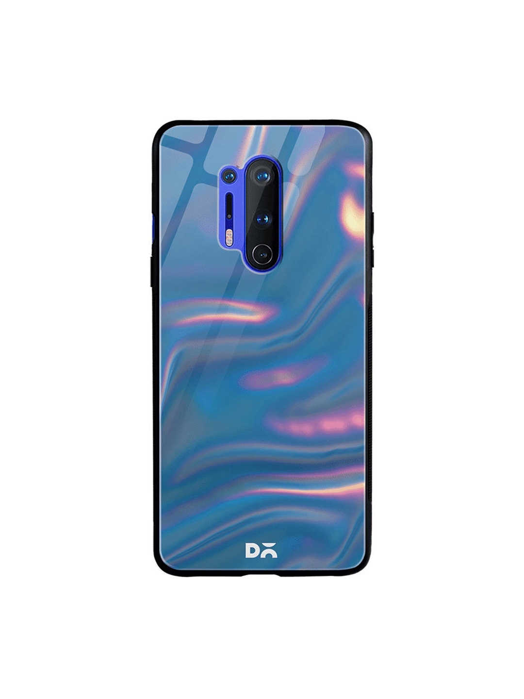 DailyObjects Blue & Pink Holo Satin OnePlus 8 Pro Glass Case