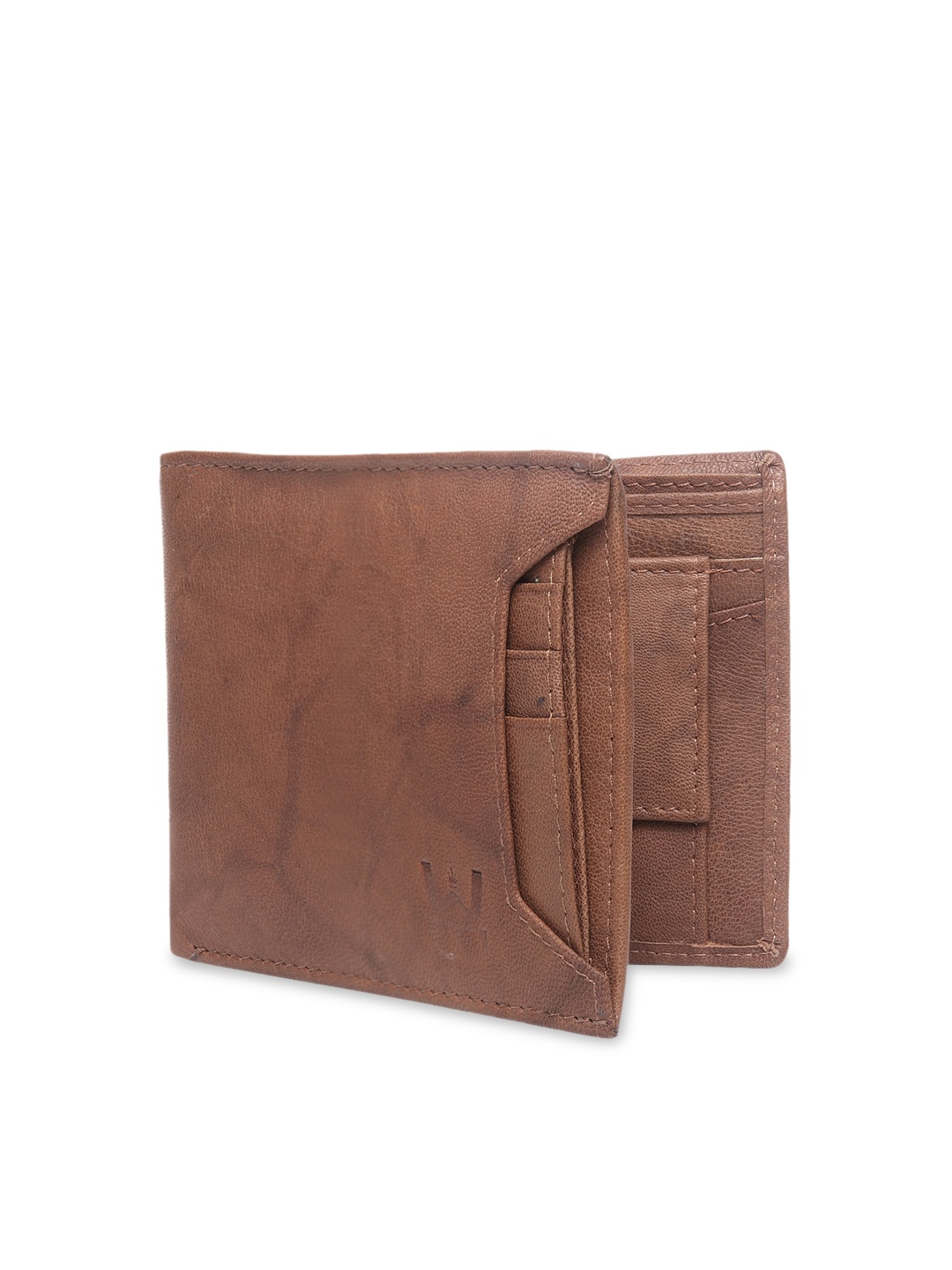 

WELBAWT Men Brown Solid Leather Two Fold Wallet
